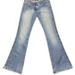 Zara Low Waist Flared Denim Pants Blue - XL
