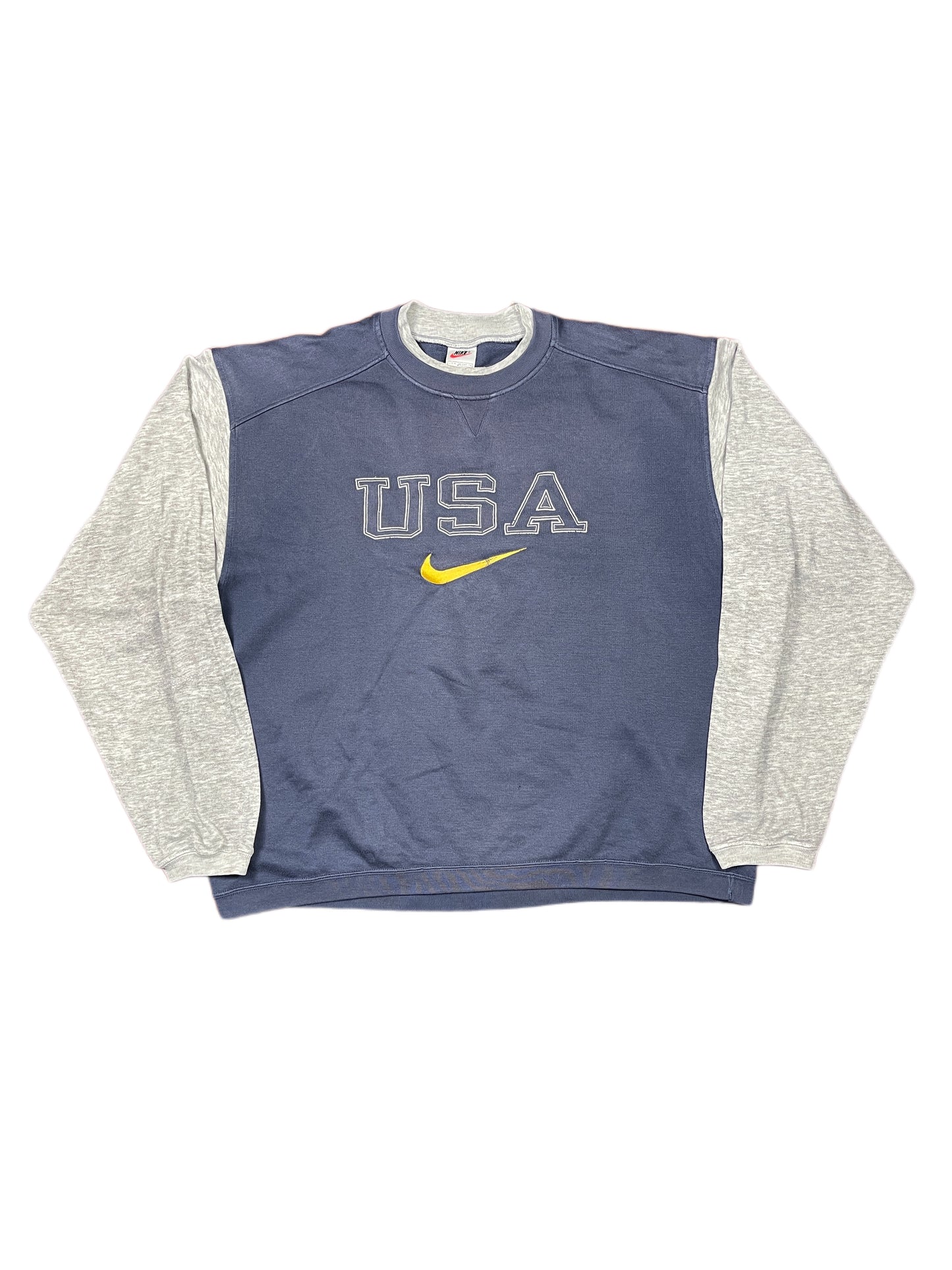 Vintage 1990s Nike Sweatshirt Navy Gray - M