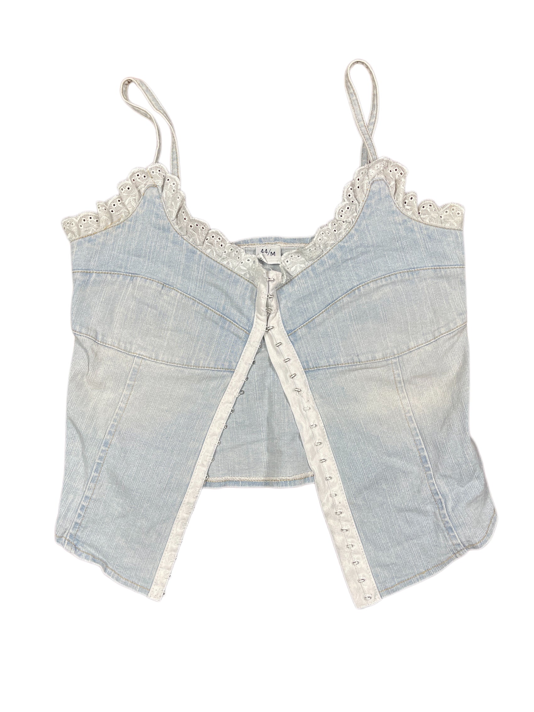 Vintage Sleeveless Denim Top Blue - M
