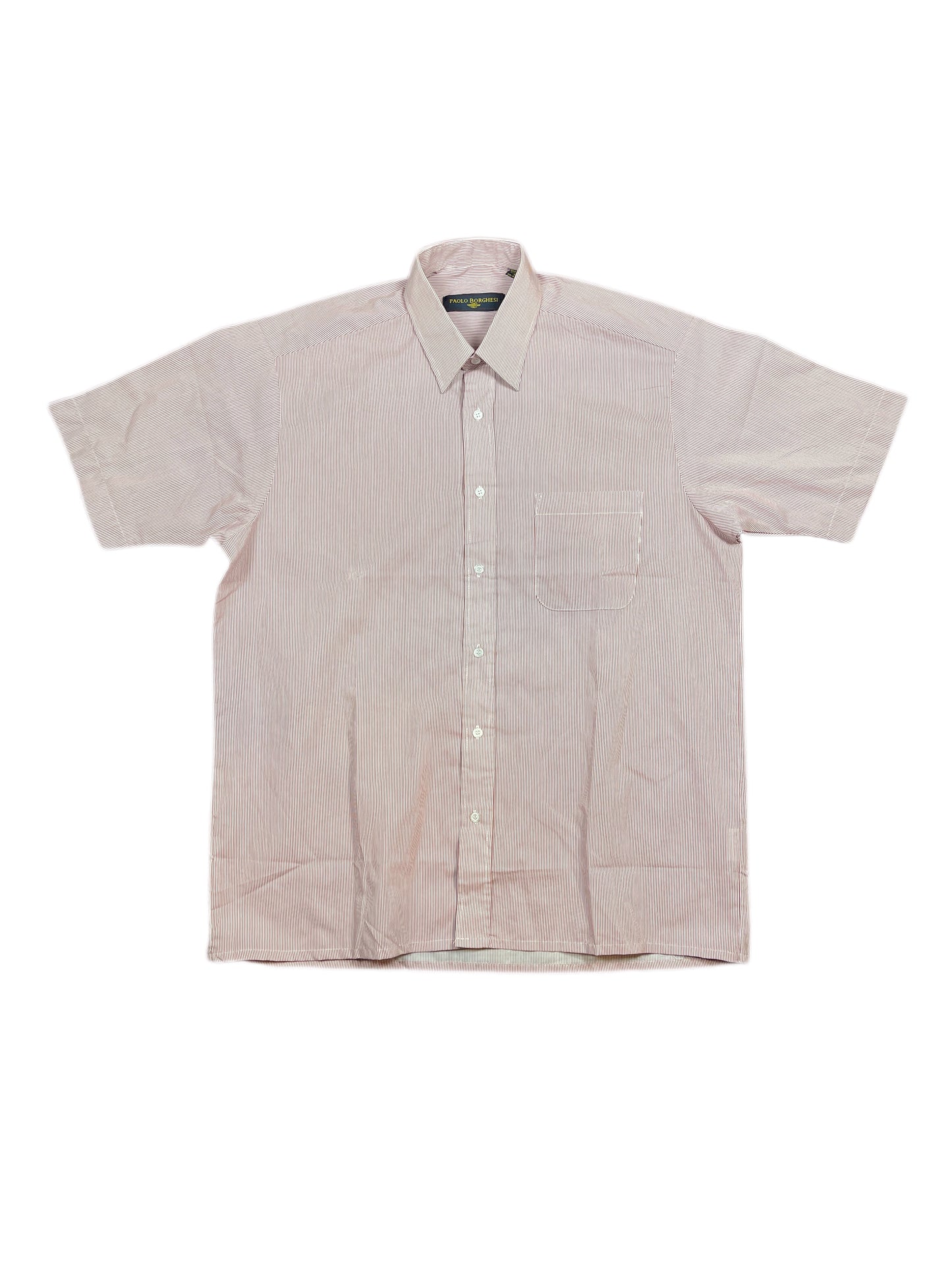 Vintage Paolo Borghesi Short Sleeve Shirt Striped Red White - M