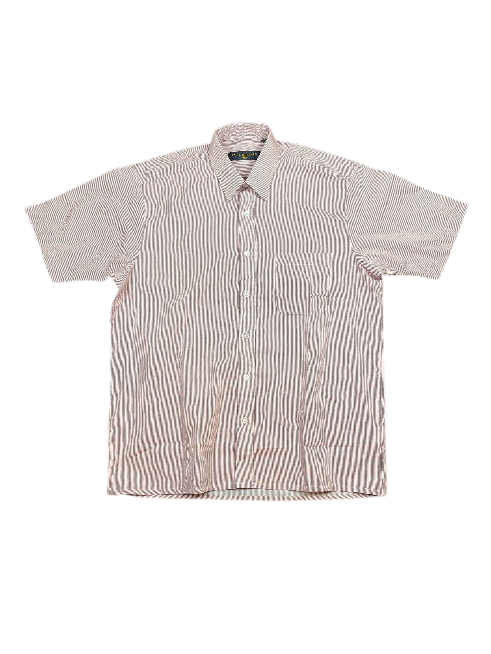 Vintage Paolo Borghesi Short Sleeve Shirt Striped Red White - M