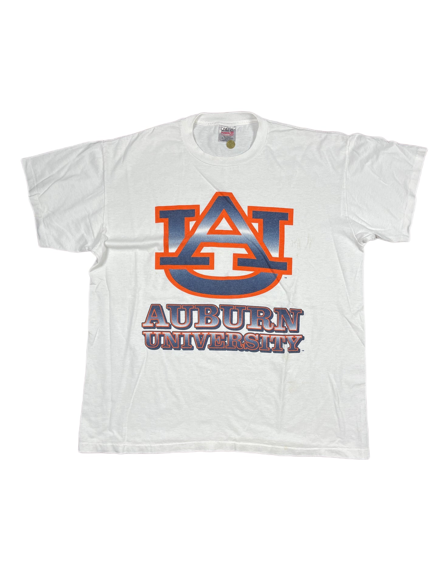Vintage Oneita Auburn University 1990s T-Shirt White - XL