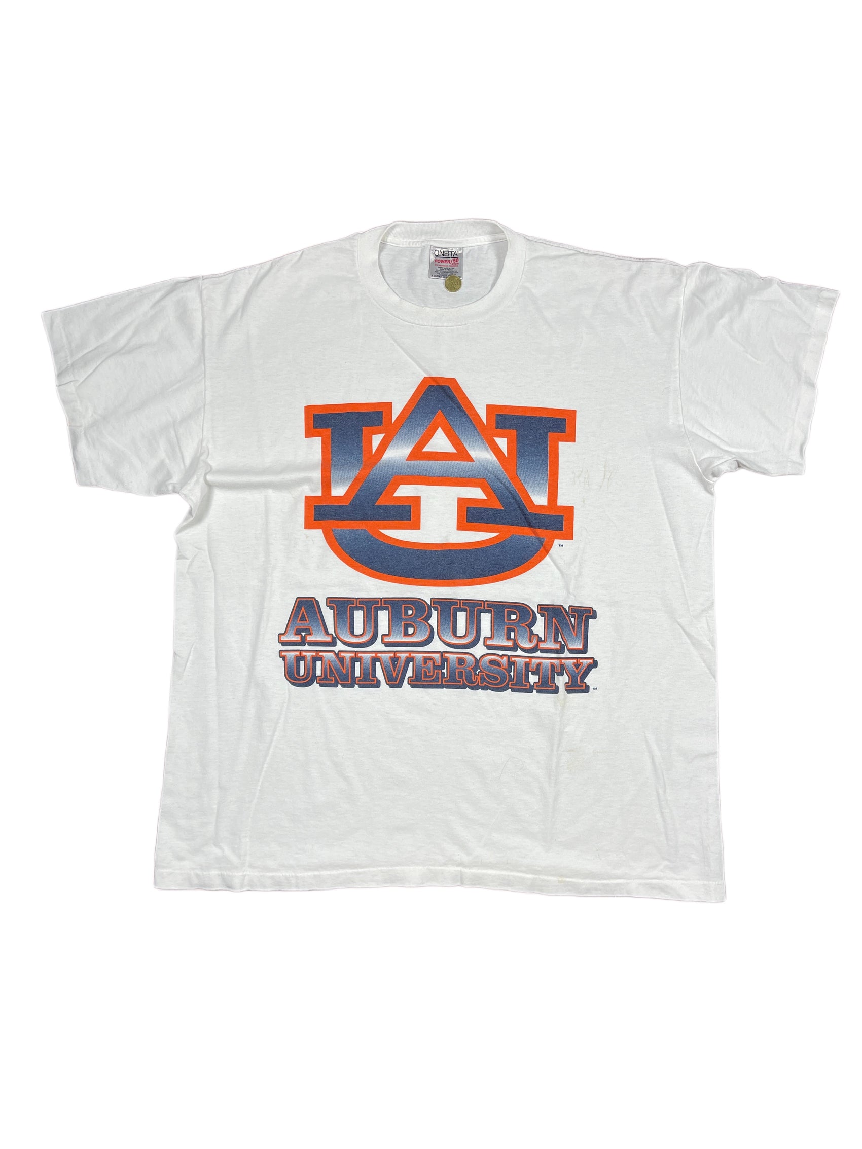 Vintage Oneita Auburn University 1990s T-Shirt White - XL