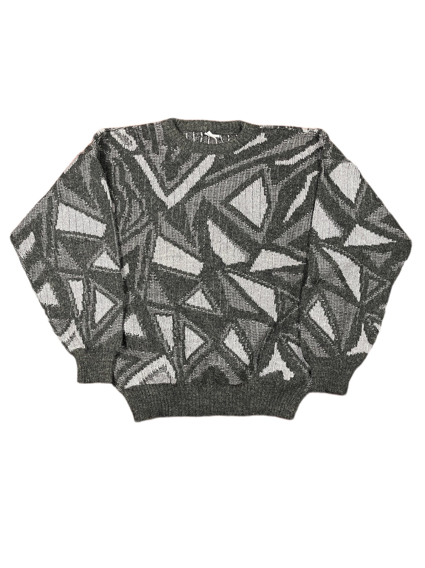 Vintage Knitted Sweatshirt Back Gray L
