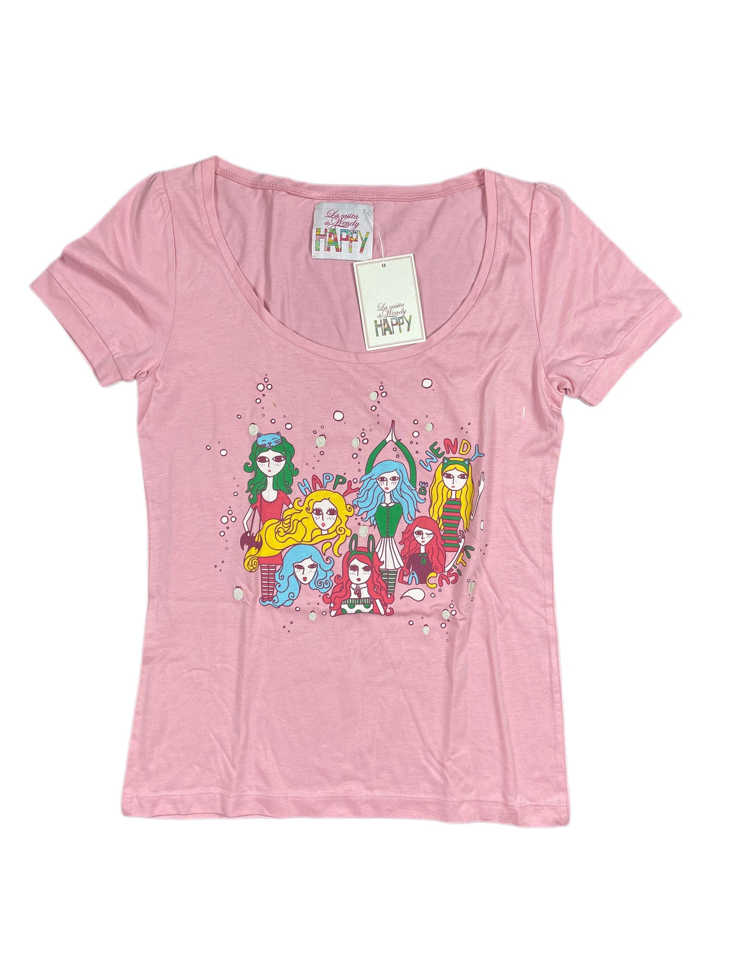 Y2k La Casita de Wendy Short Sleeve Top Pink - M