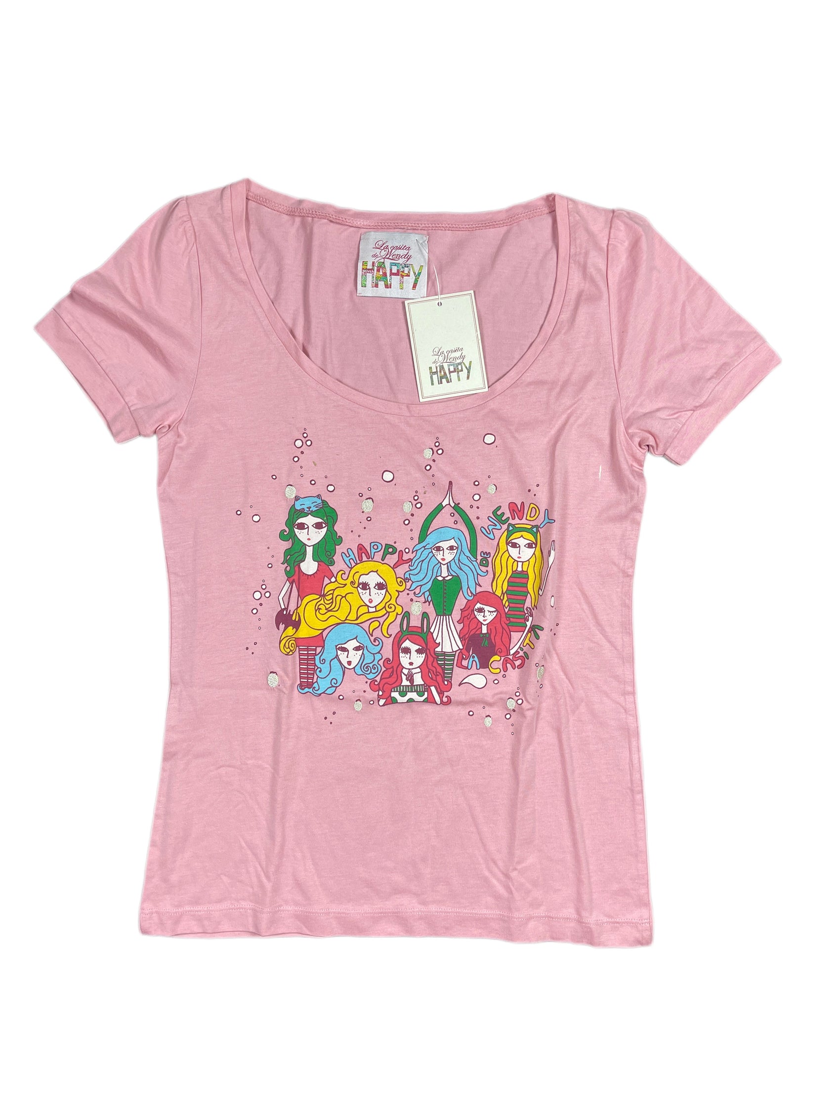 Y2k La Casita de Wendy Short Sleeve Top Pink - M