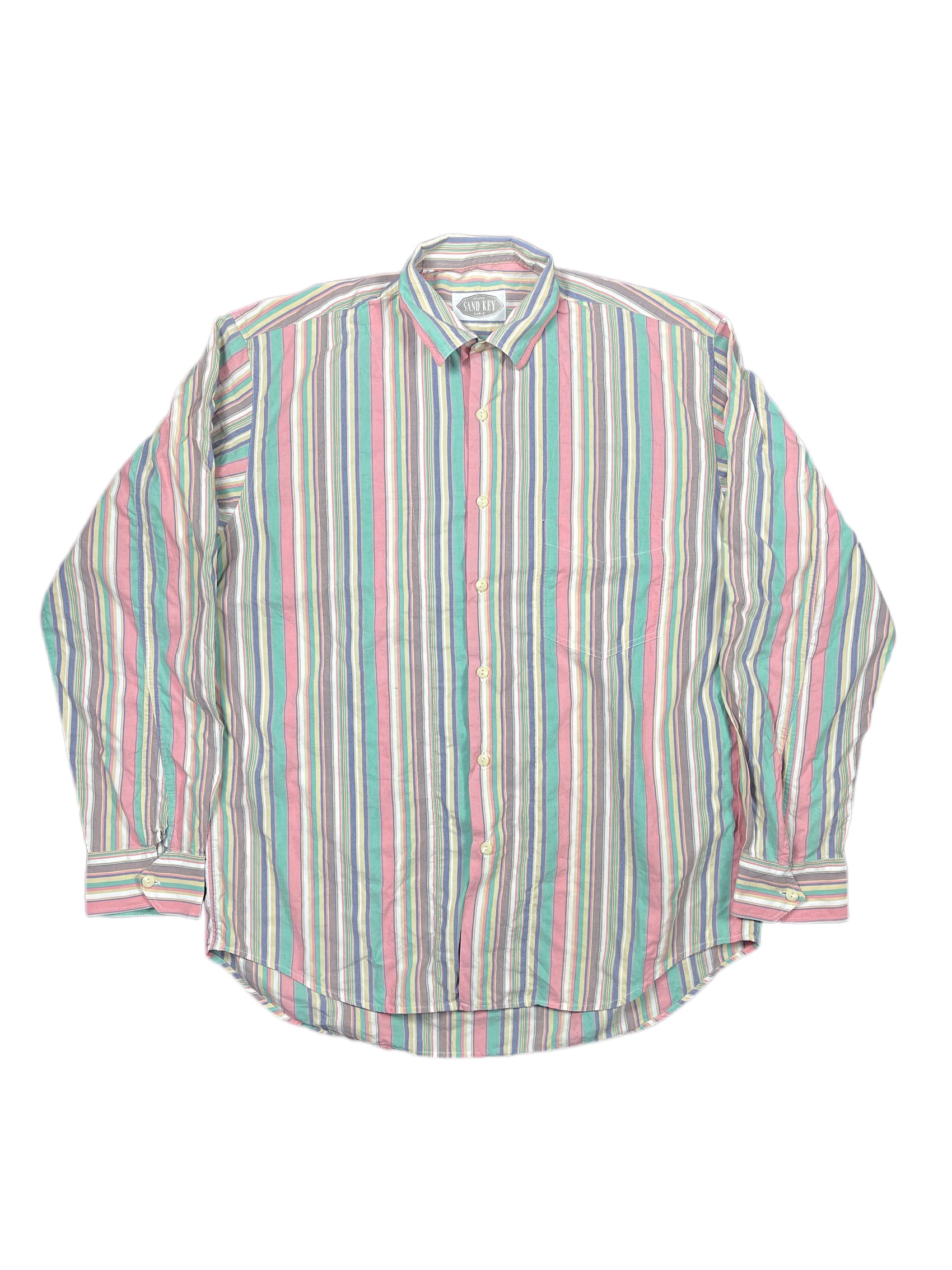 Vintage Sand Key Long Sleeve Shirt Striped Multicolor - M