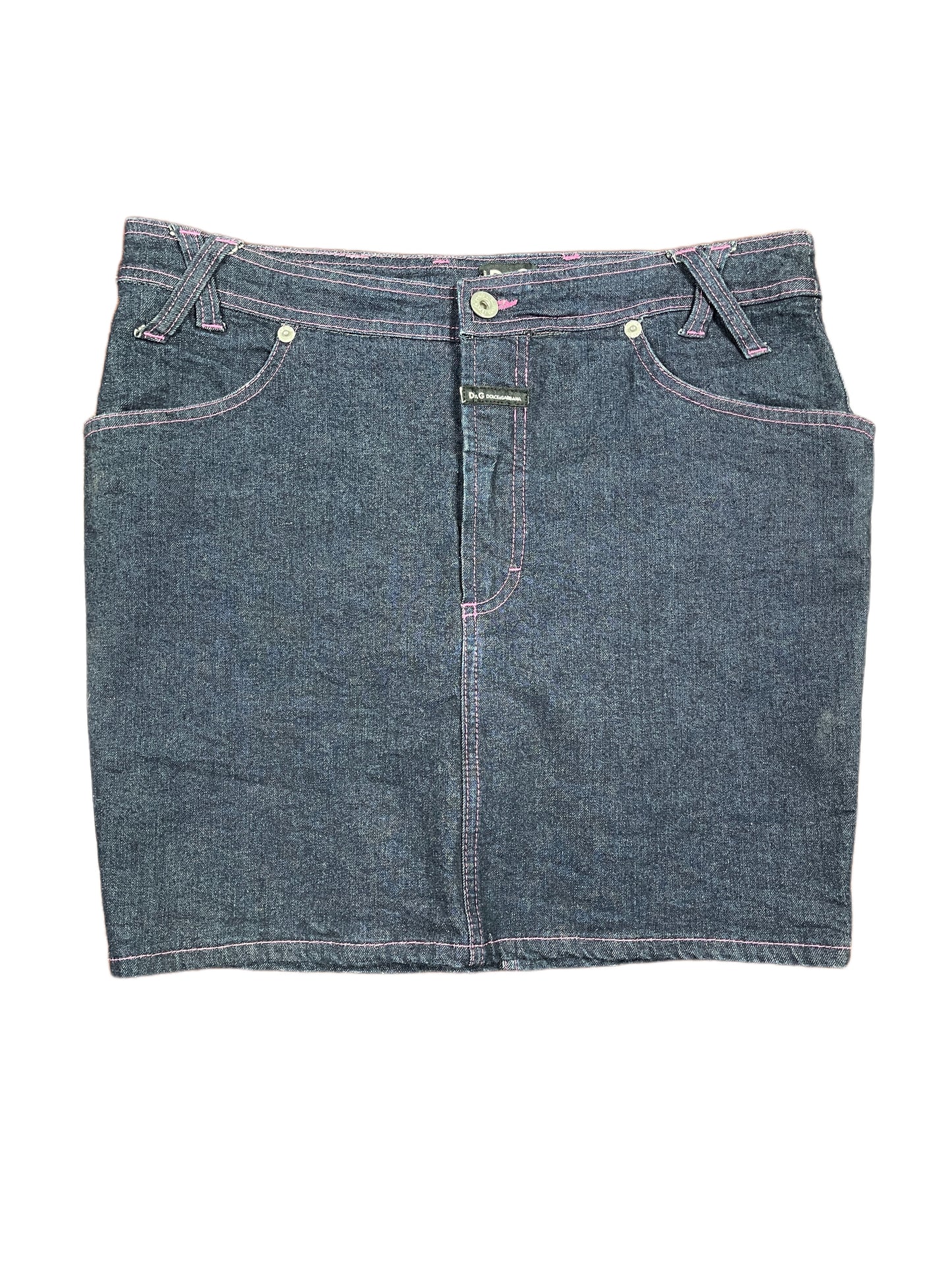 Y2k Dolce & Gabbana Denim Skirt Blue Pink - L