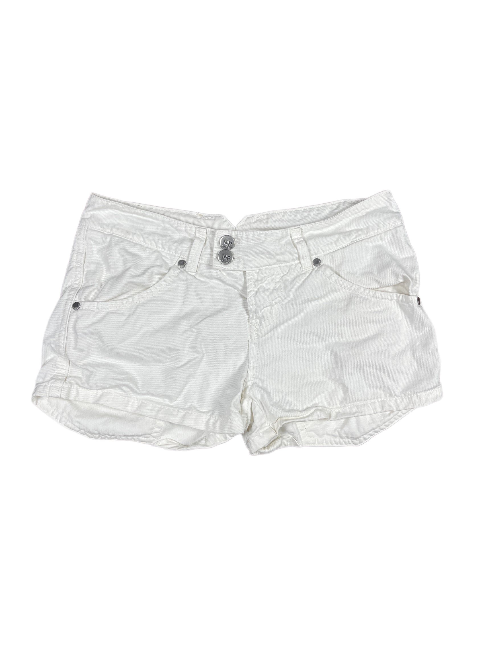 Y2k UP Denim Shorts White - XS