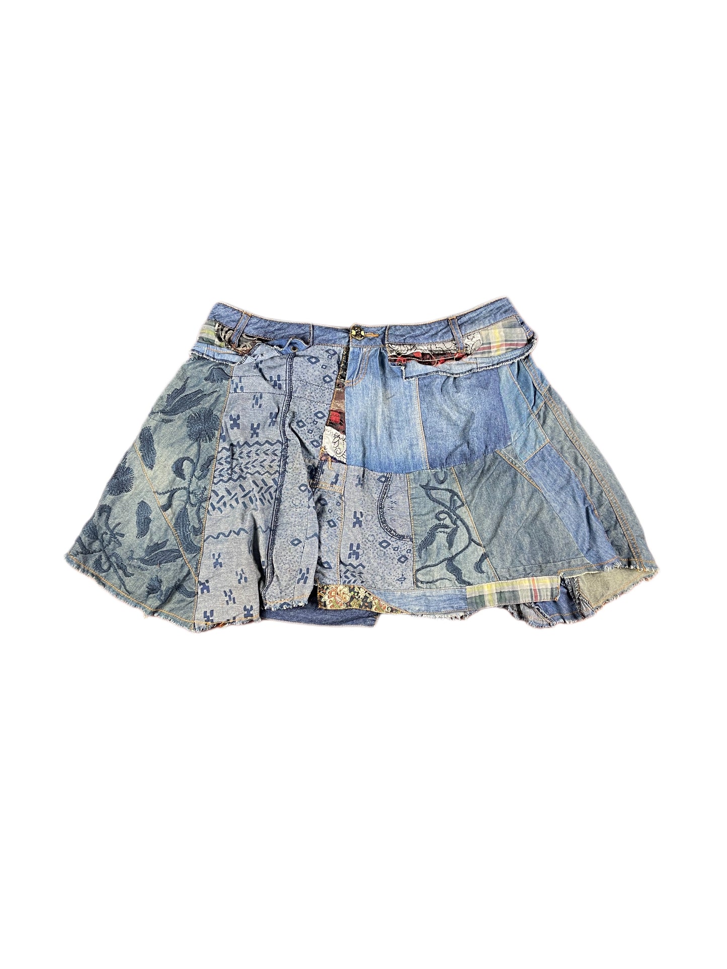 Y2k Desigual Denim Skirt Blue - XXL