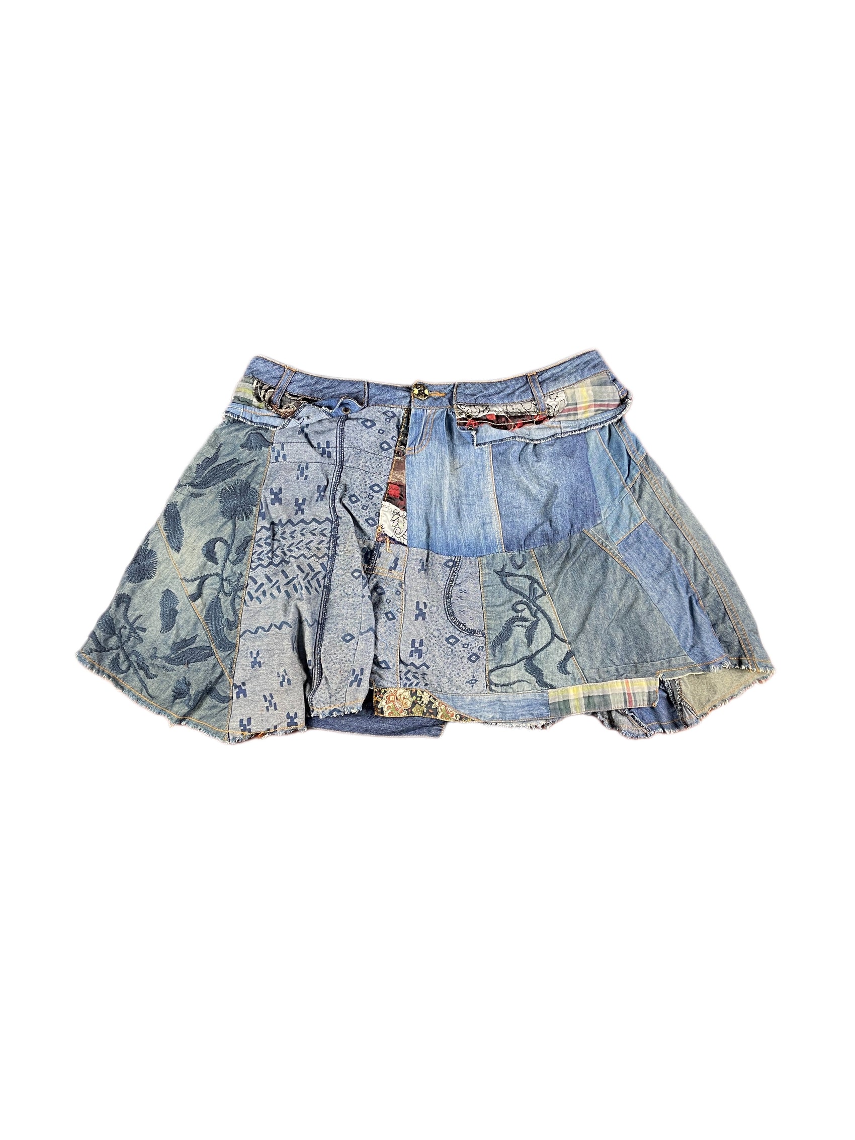 Y2k Desigual Denim Skirt Blue - XXL