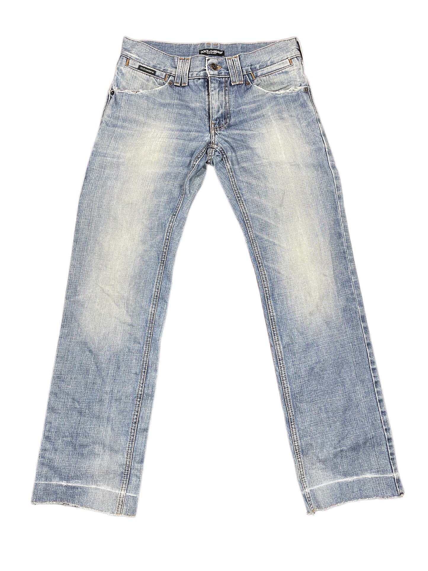 Y2k Dolce & Gabbana Bootcut Denim Pants Blue - L
