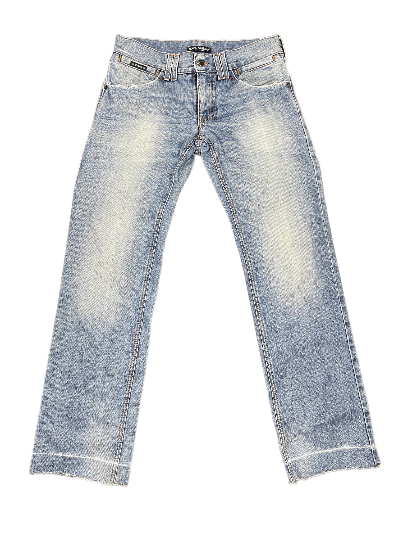 Y2k Dolce & Gabbana Bootcut Denim Pants Blue - L