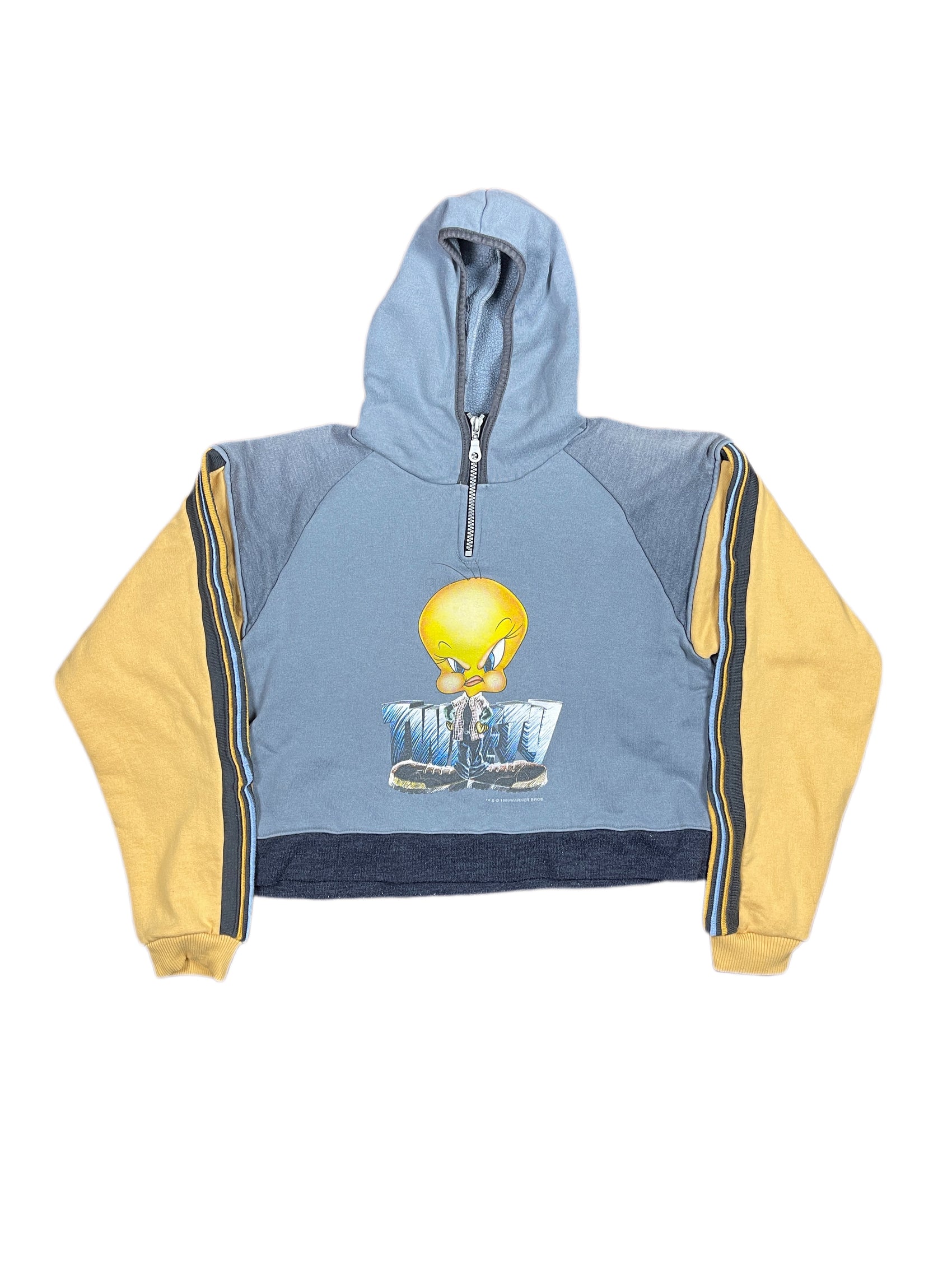 Vintage Looney Tunes Tweety Warner Bros Hoodie Gray Yellow - M