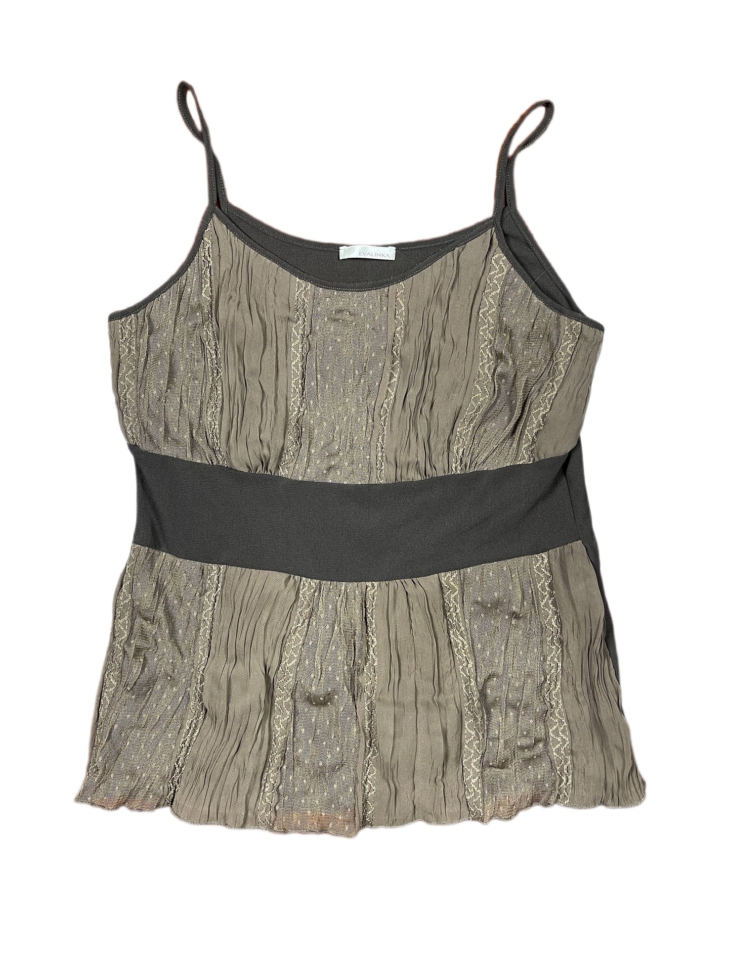 Y2k Evalinka Sleeveless Top Brown - L