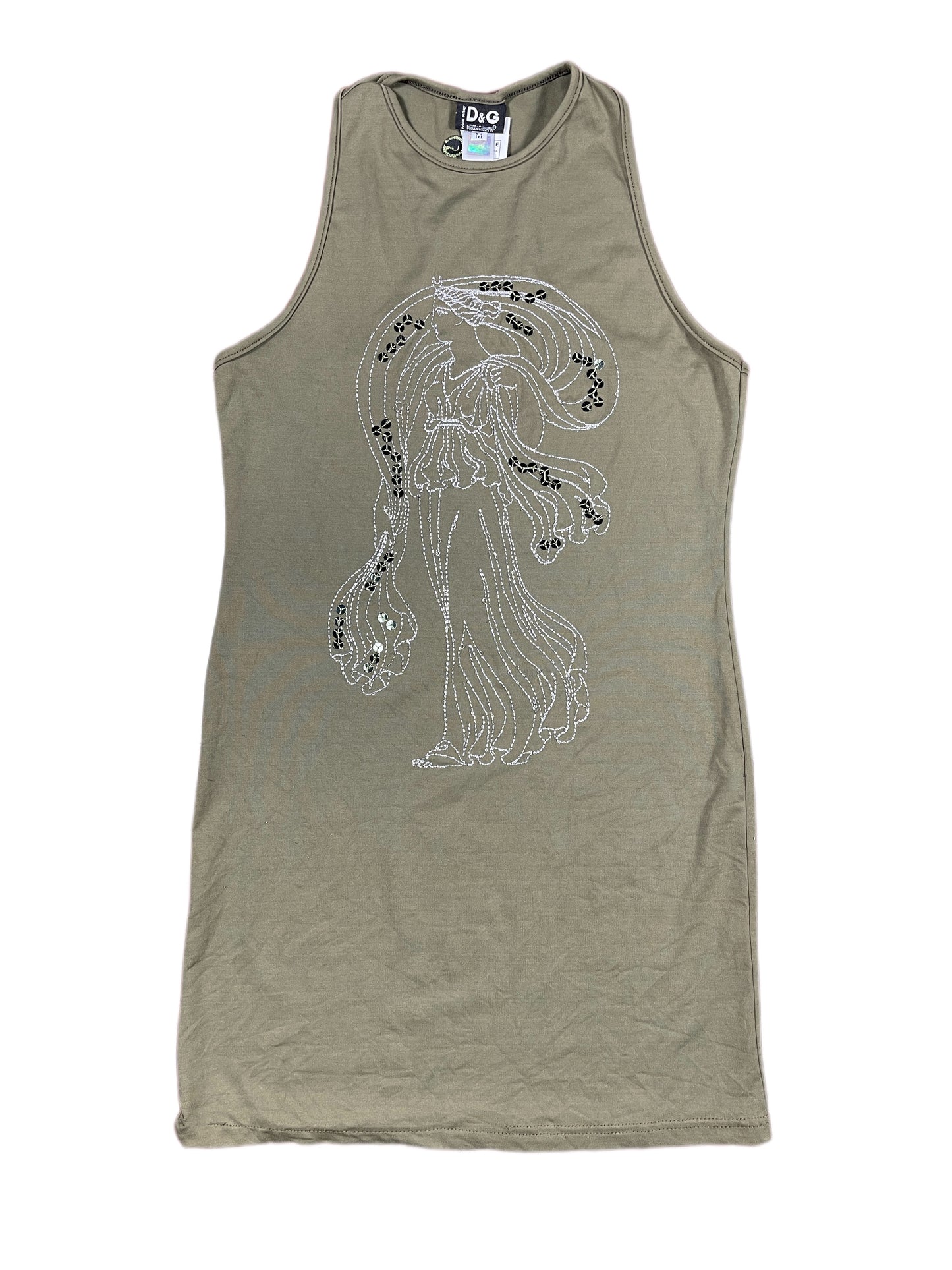 Y2k Dolce & Gabbana Sleeveless Top Khaki - M