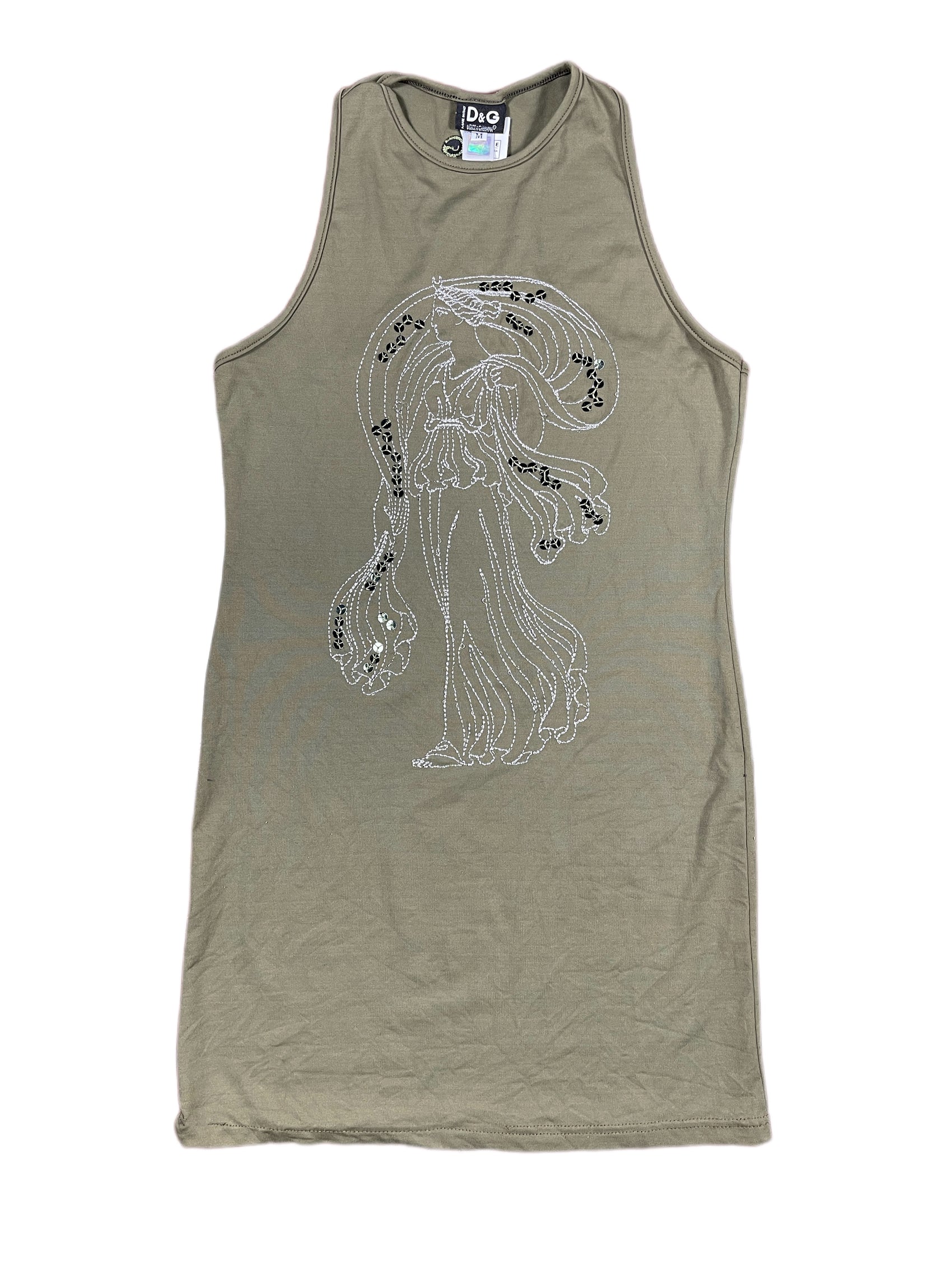 Y2k Dolce & Gabbana Sleeveless Top Khaki - M