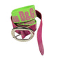 Y2k Dolce & Gabbana 2000s Leather Cotton Belt Neon Green Pink