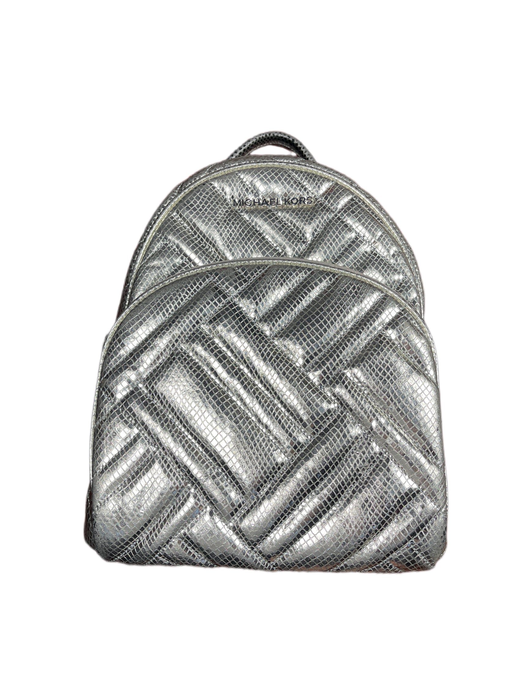 Michael Kors Leather Backpack Silver