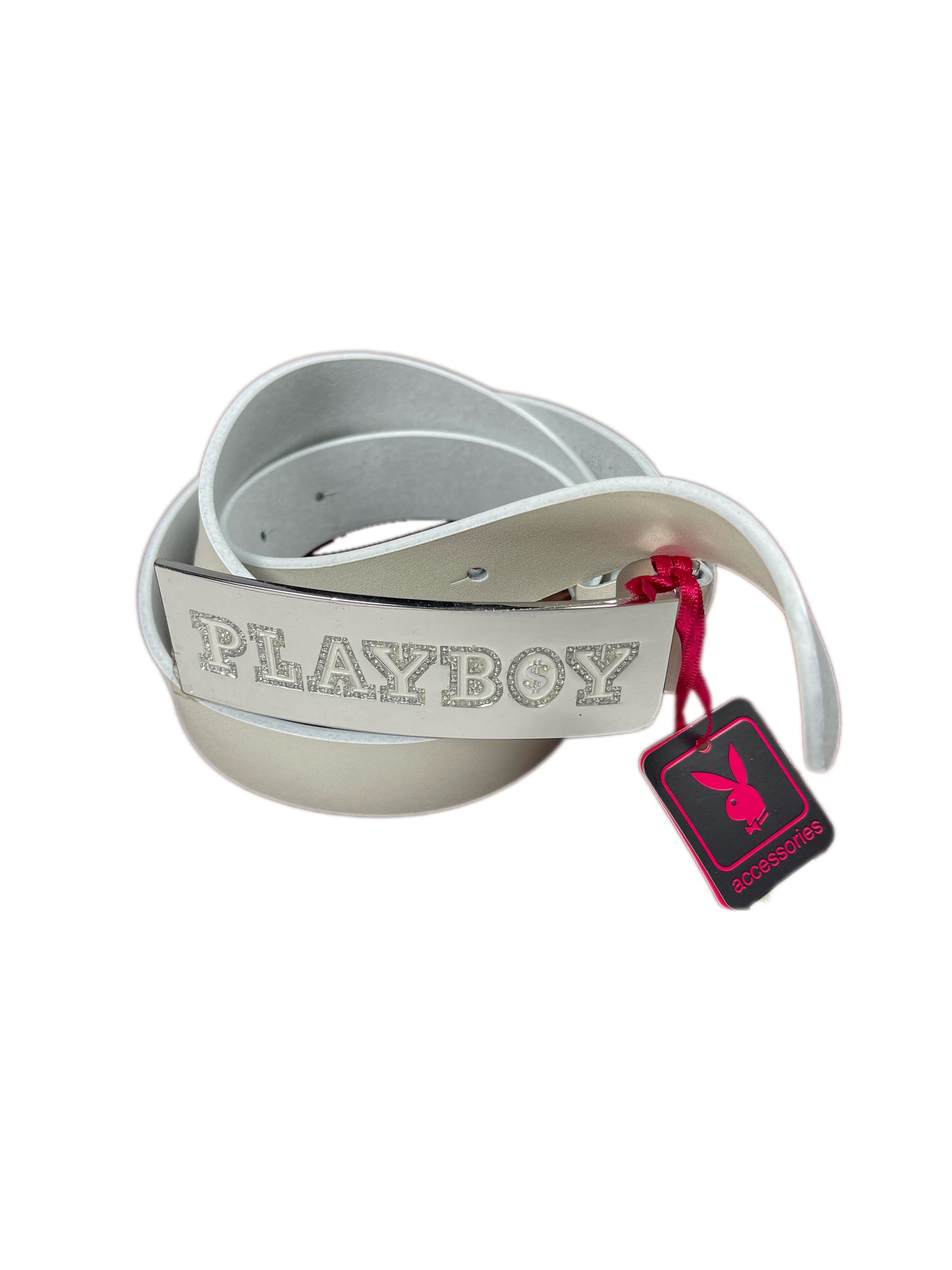Y2k Playboy Leather Plug Belt White 2004