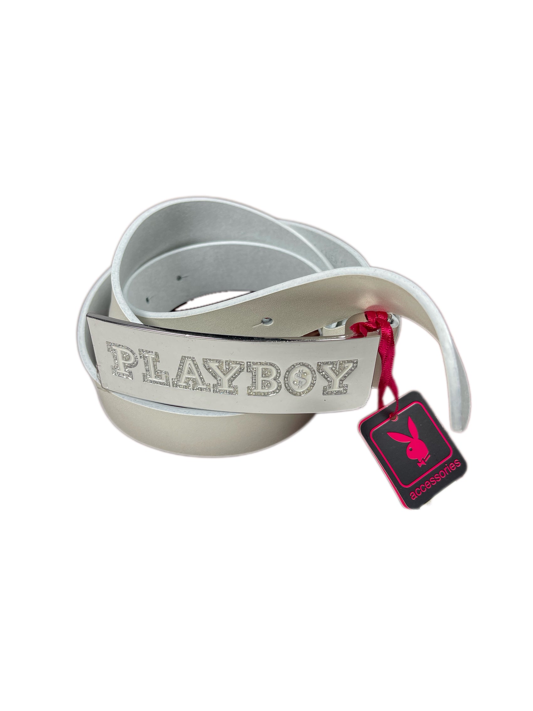 Y2k Playboy Leather Plug Belt White 2004