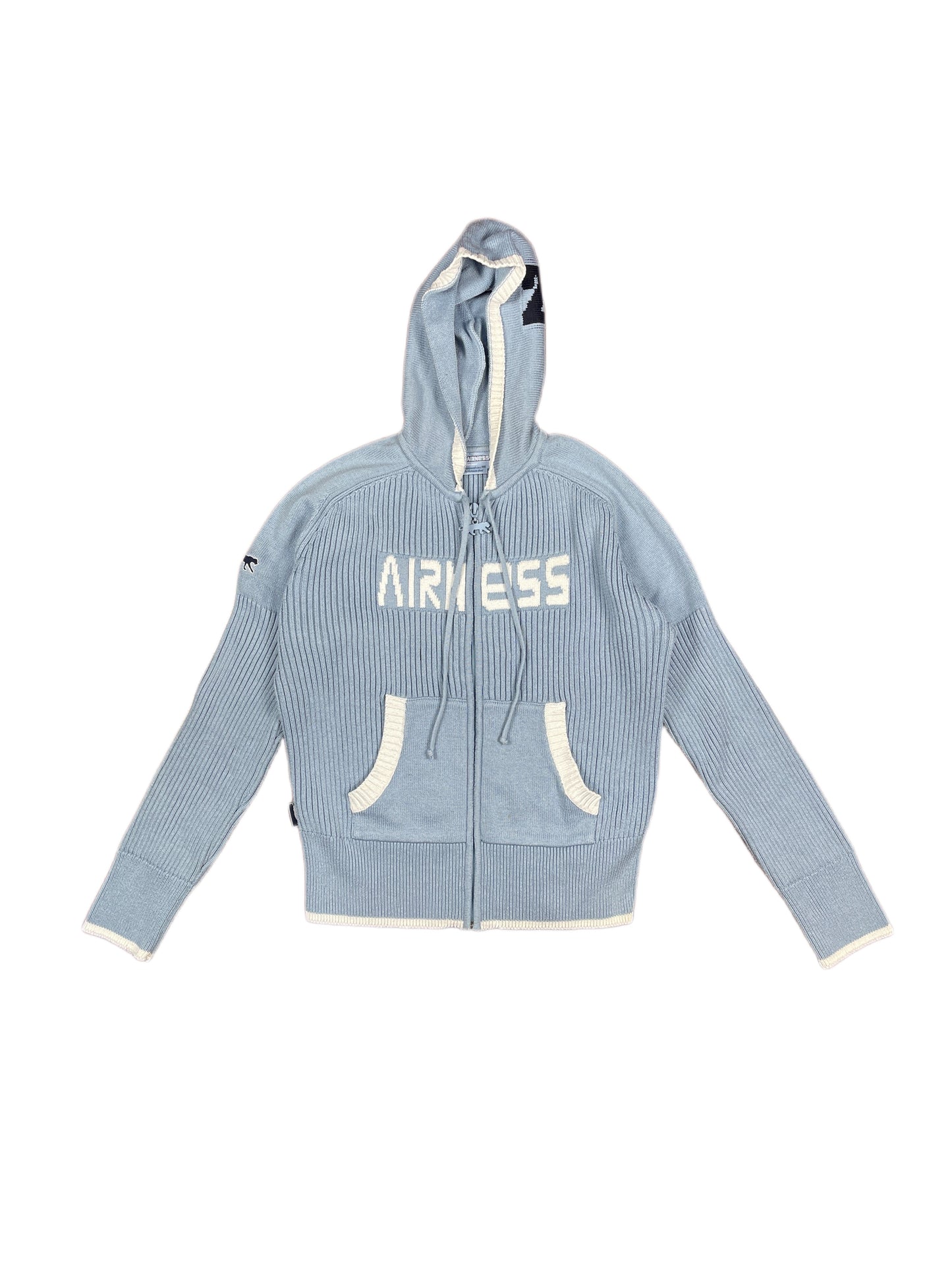 Y2k 1999 Airness Zipper Hoodie Light Blue - M