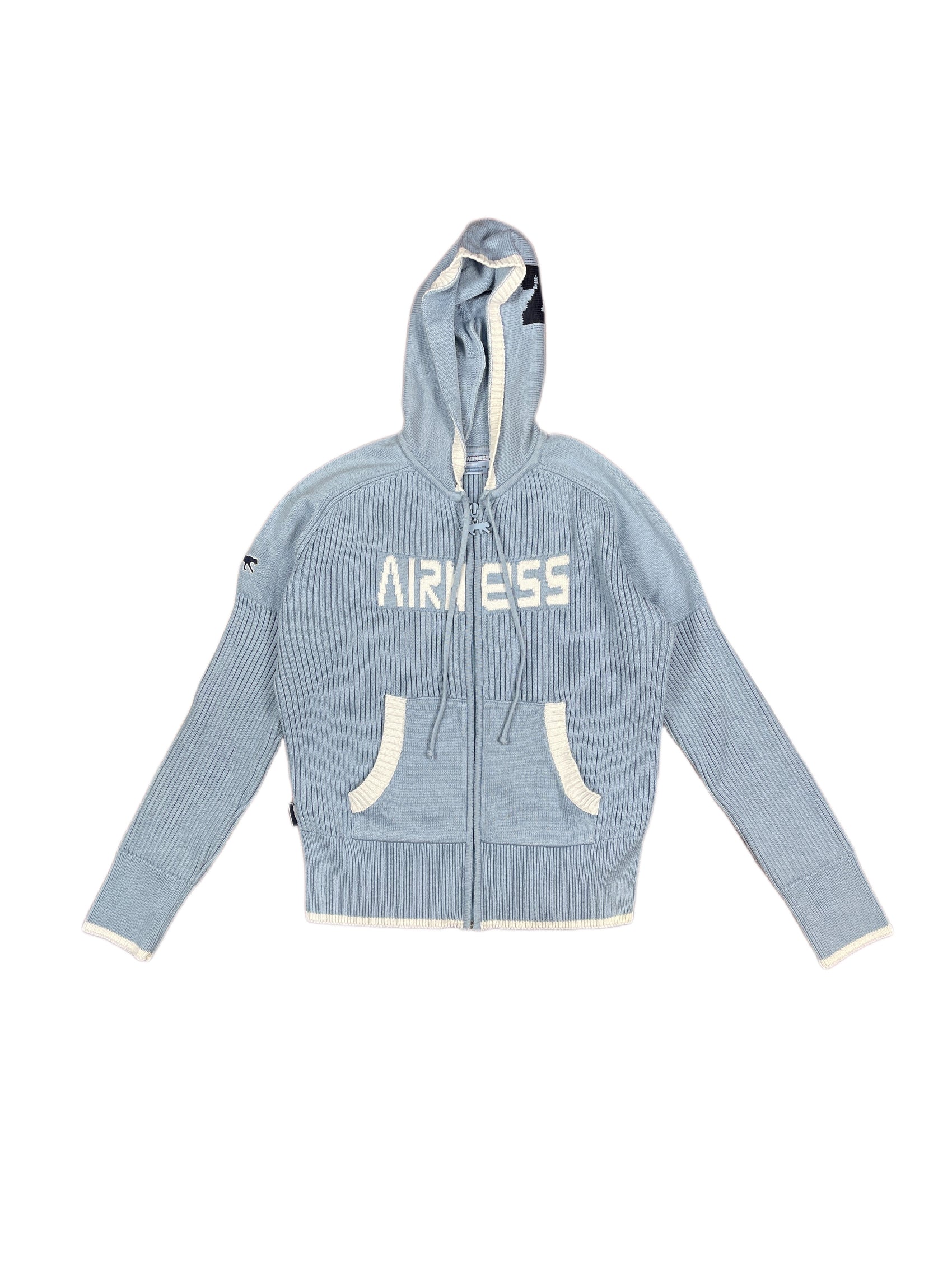 Y2k 1999 Airness Zipper Hoodie Light Blue - M