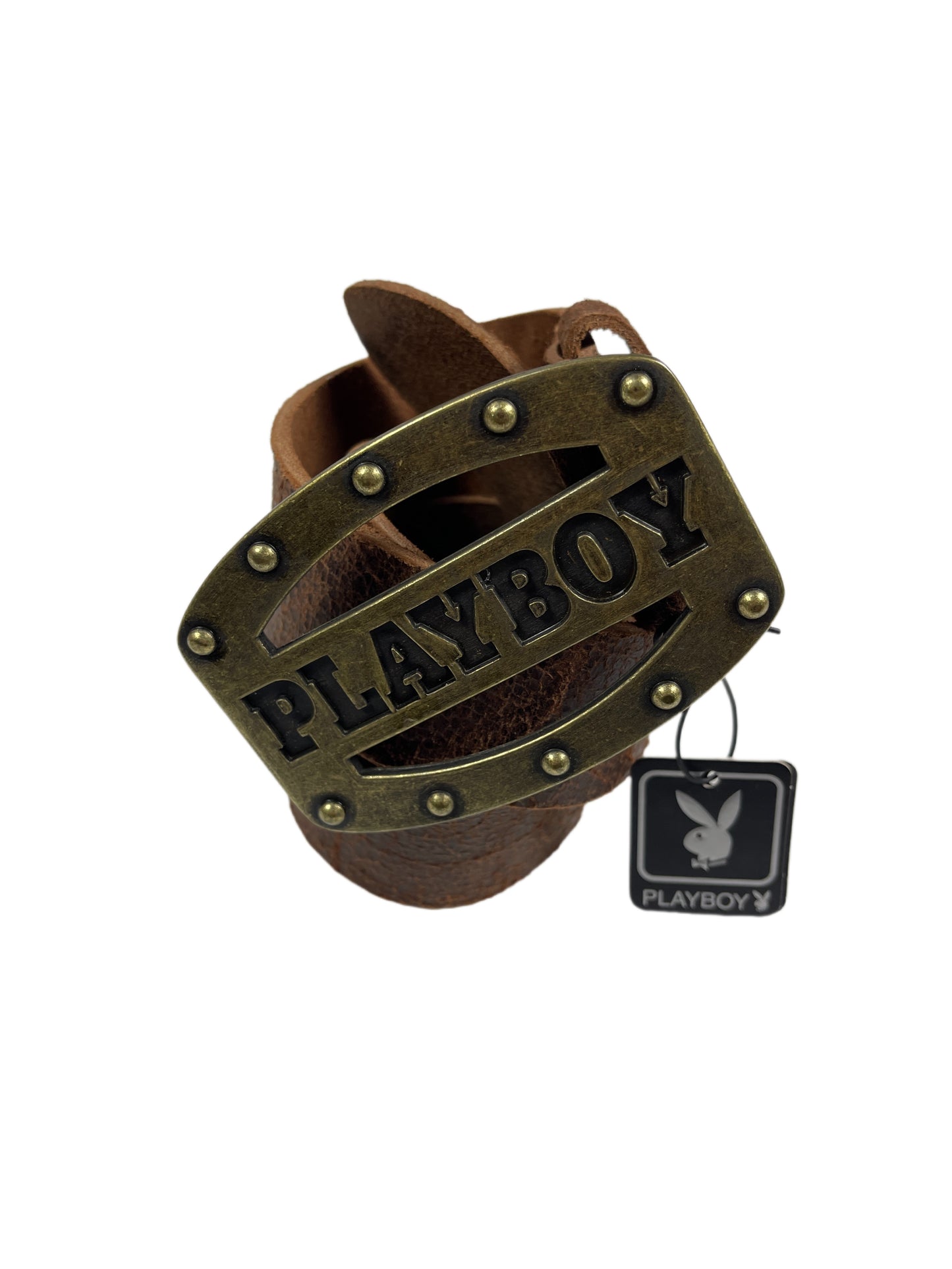 Y2k Playboy Leather Plug In Belt Brown 2004