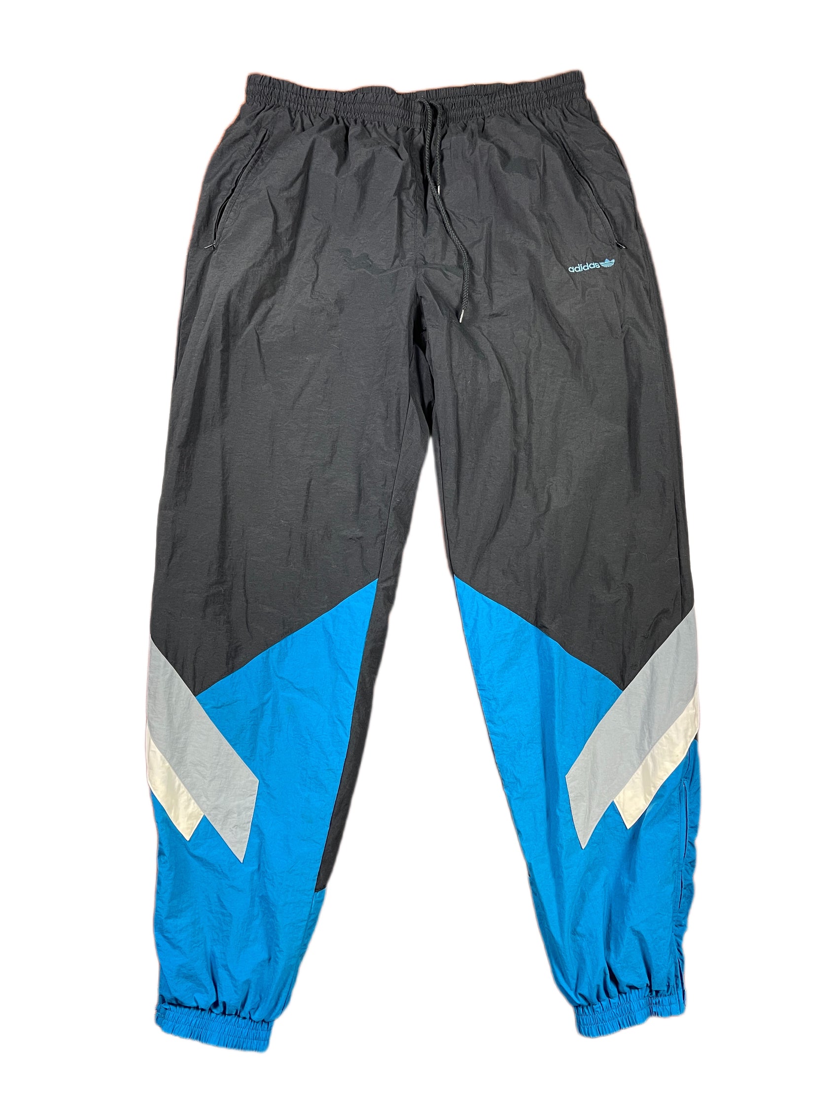 Vintage Adidas Sport Pants Black Blue Multicolor - XXL