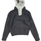 Vintage Armani Jeans Knitted Hooded Sweatshirt Black Gray - XXL