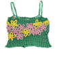 Knitted Sleeveless Top Green Multicolor L
