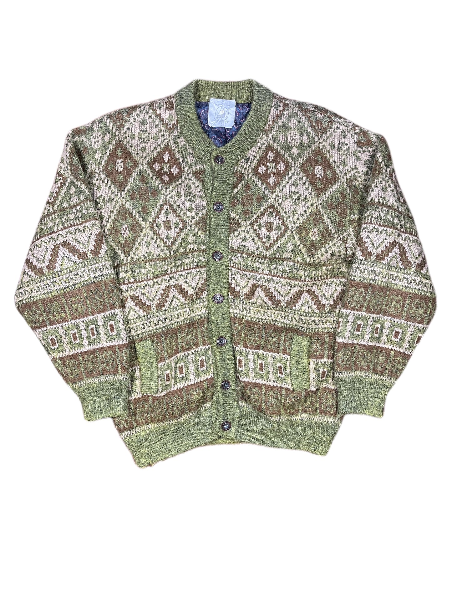 Vintage Leo Leo Mohair Jacket Green Brown - L