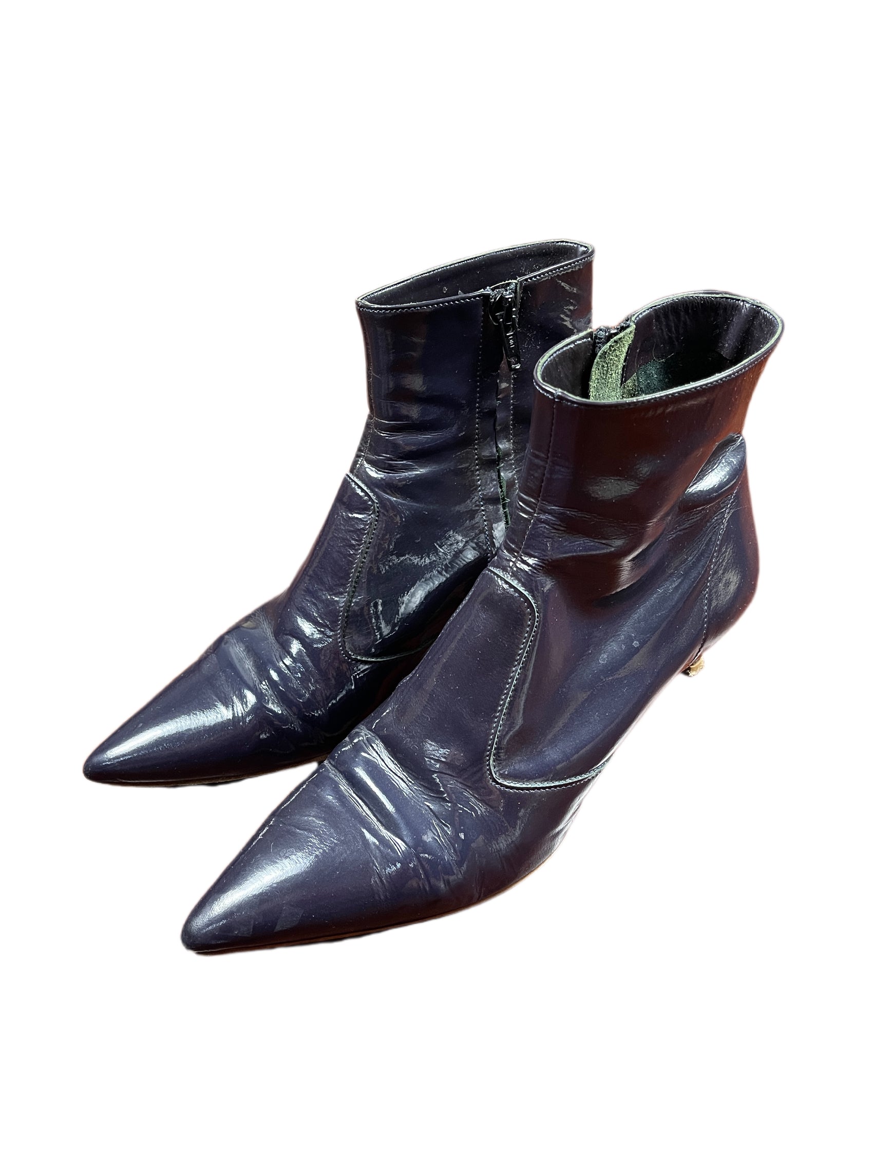 Enrico Antinori Kitten Heels Low Cut Boots Lack Purple - 38