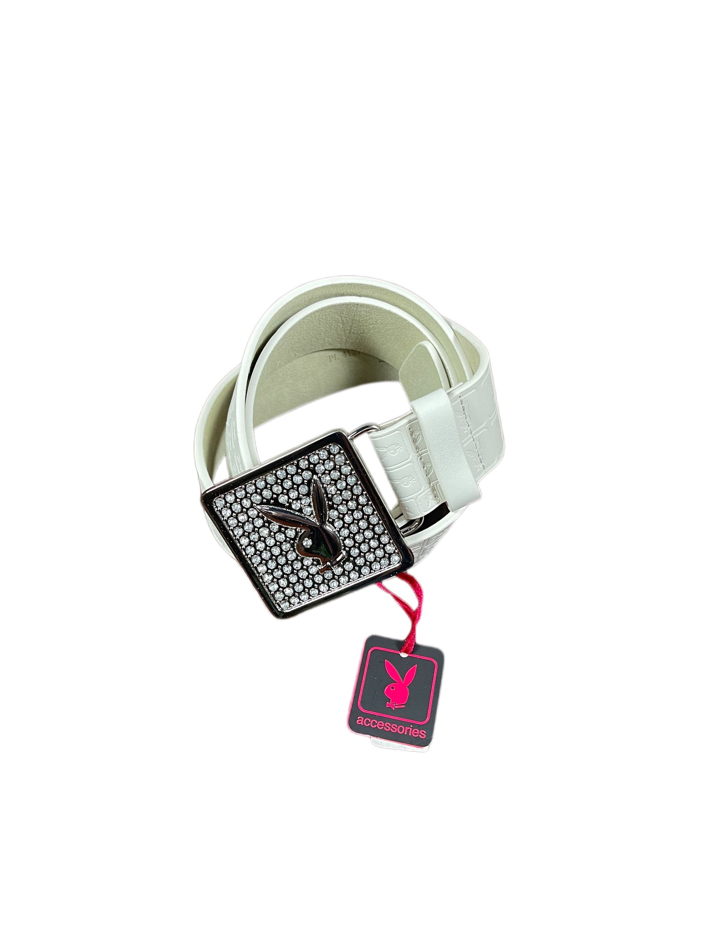 Y2k Playboy Leather Plug In Belt White 2004