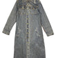 Vintage Mod Fly Denim Long Sleeve Dress Blue - XL