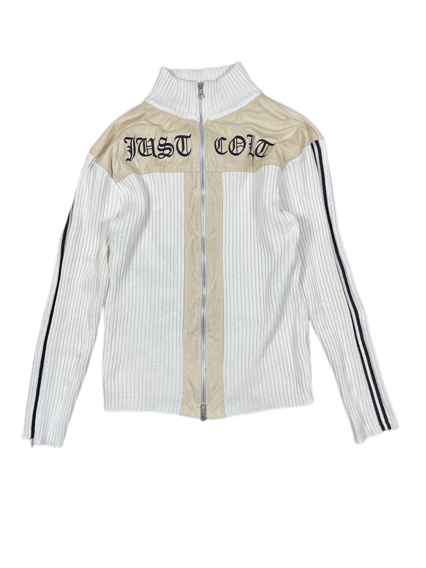 Y2k Colt Vision Zip Sweatshirt White Creme - L