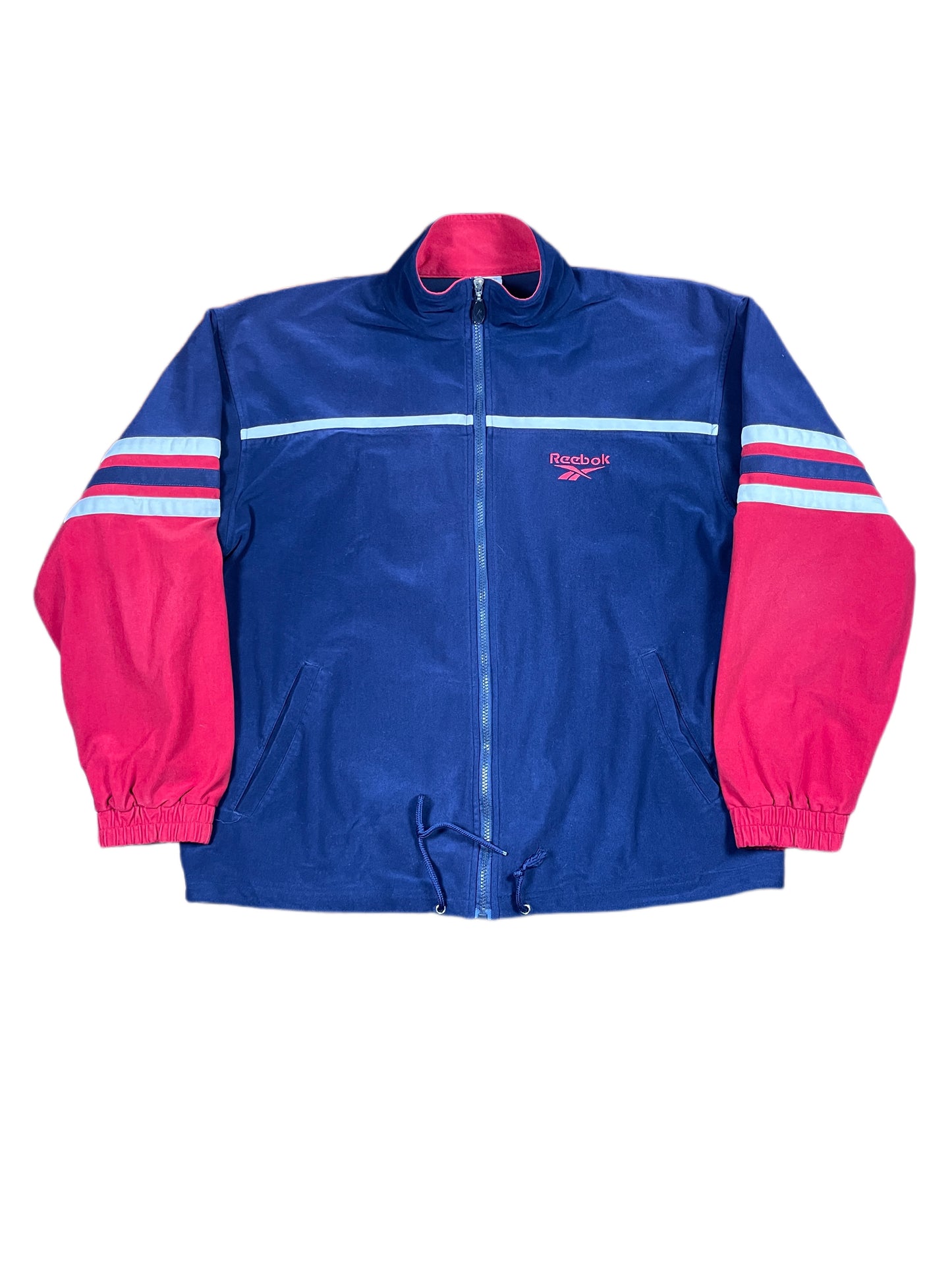 Vintage Reebok 2000s Velur Sport Jacket Navy Red - M