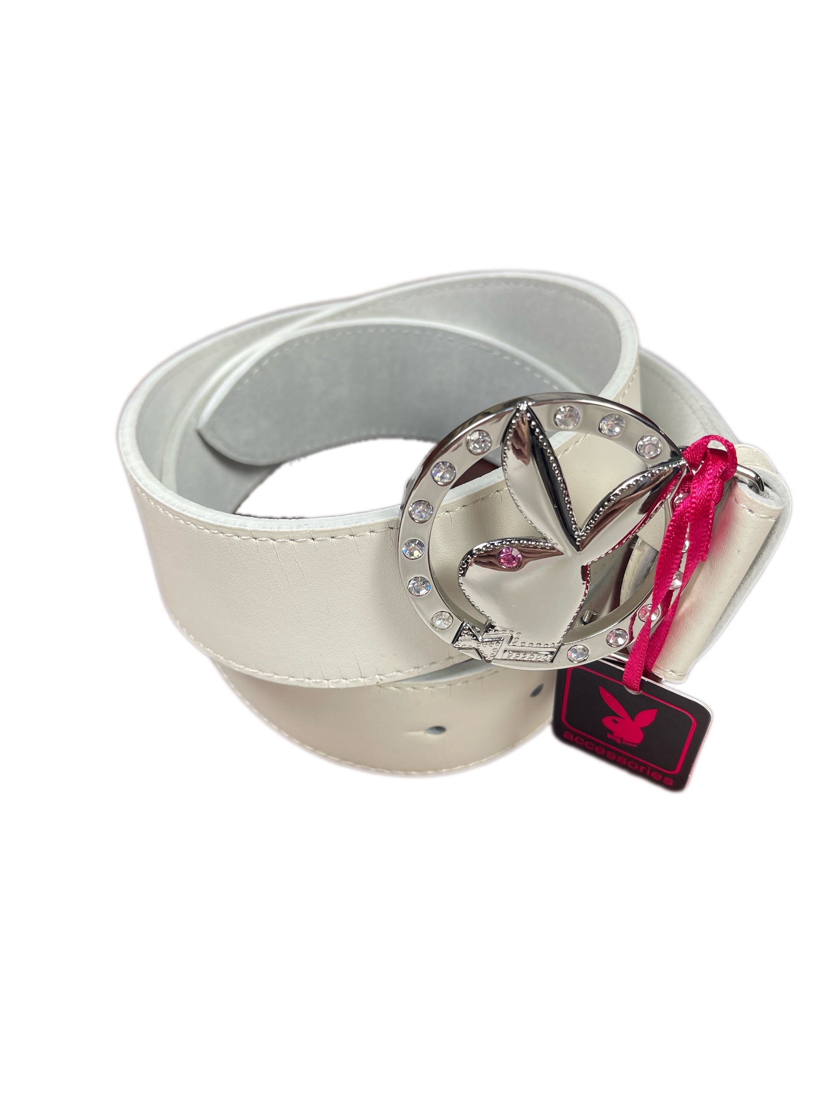Y2k Playboy Leather Plug Belt White 2004