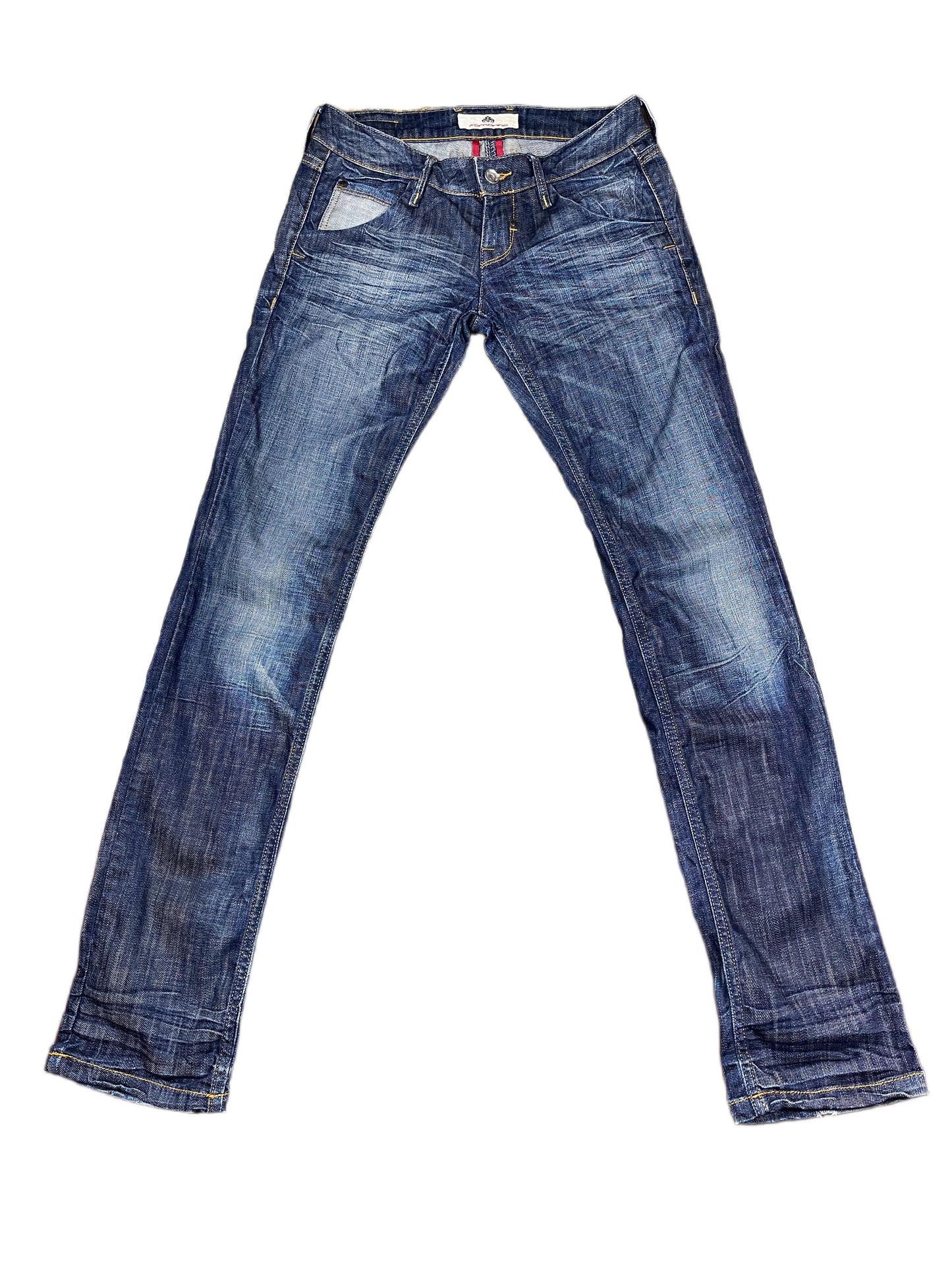 Y2k Fornarina Low Waist Straight Denim Pants Blue - M