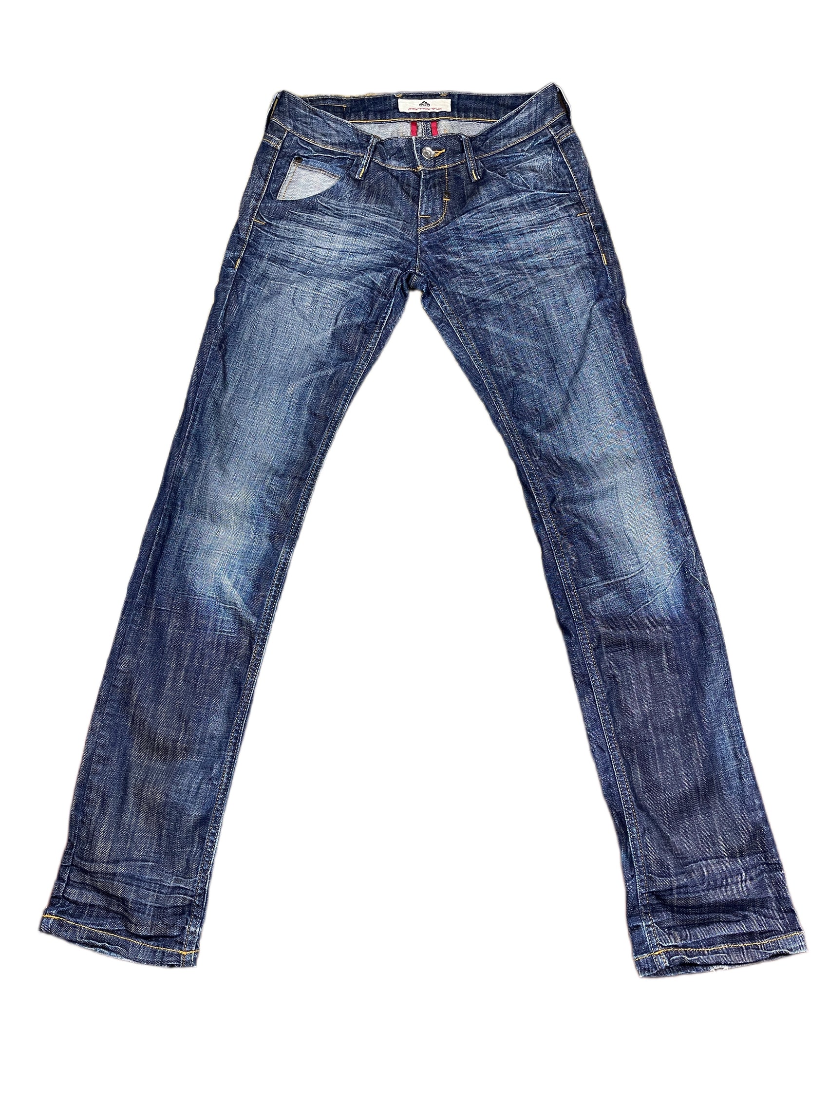 Y2k Fornarina Low Waist Straight Denim Pants Blue - M