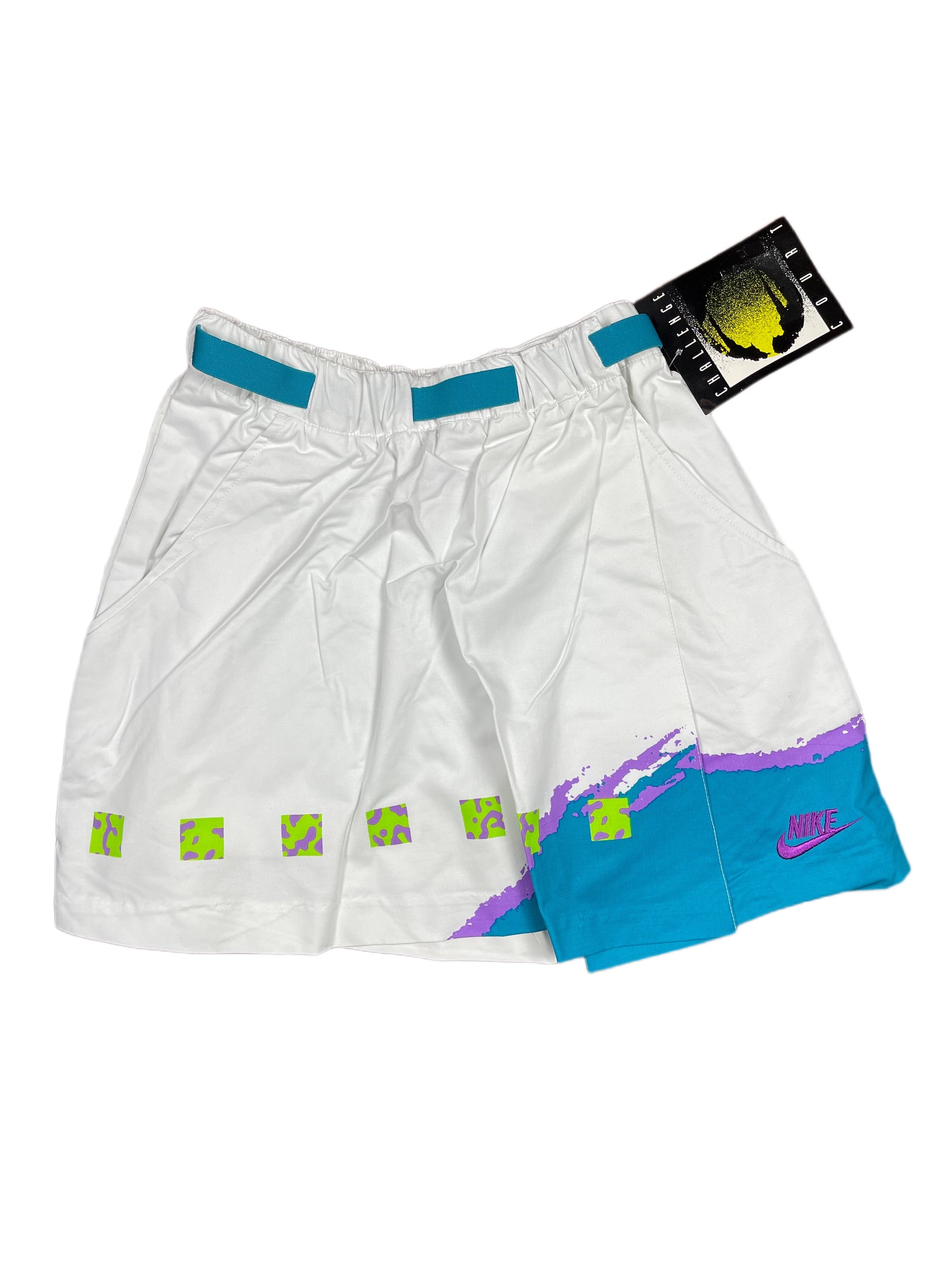 Vintage 1990s Nike Challenge Court Tennis Sport Skirt White Multicolor M
