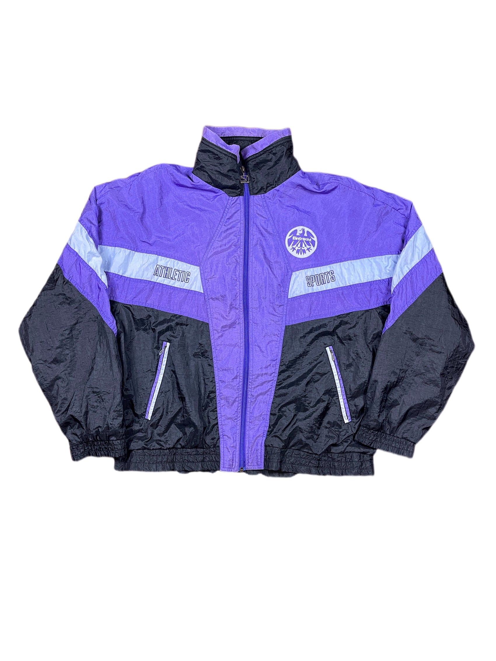 Vintage Puma Eintracht Frankfurt Basketball Sport Jacket Purple Black - XL