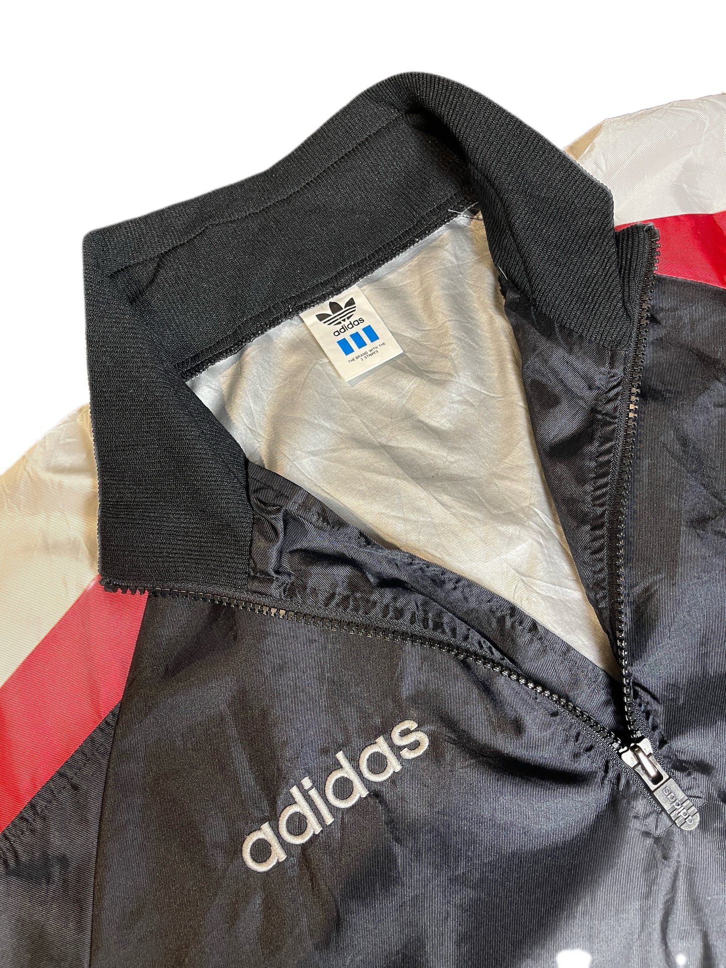 Adidas Descente Track Sport Black White Jacket 1990s | M