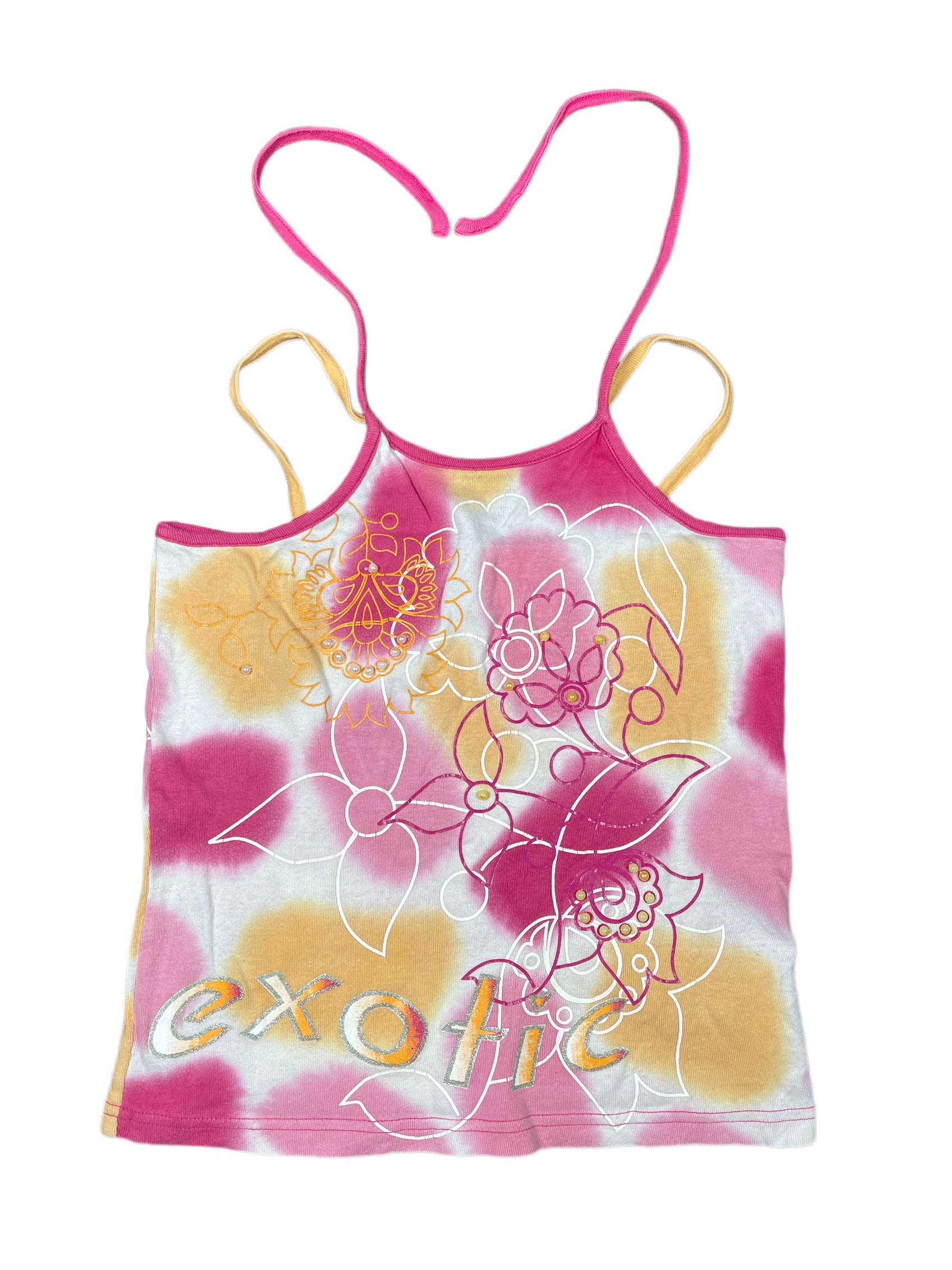 Y2k C&A Sleeveless Top Pink White - L