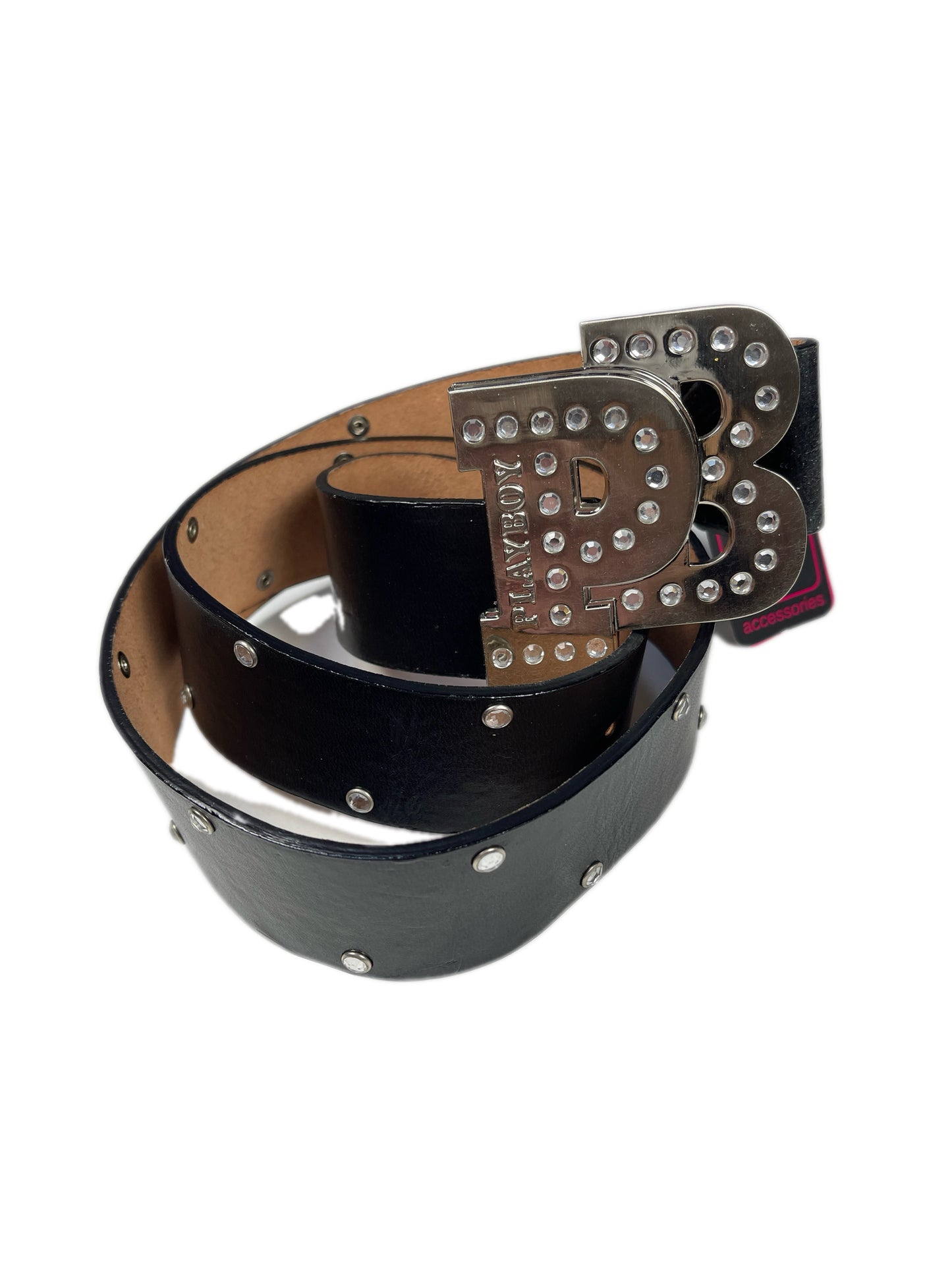 Y2k PLayboy Leather Plug Belt Black 2004