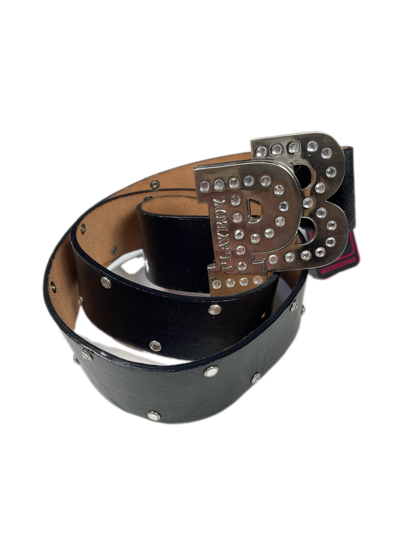 Y2k PLayboy Leather Plug Belt Black 2004