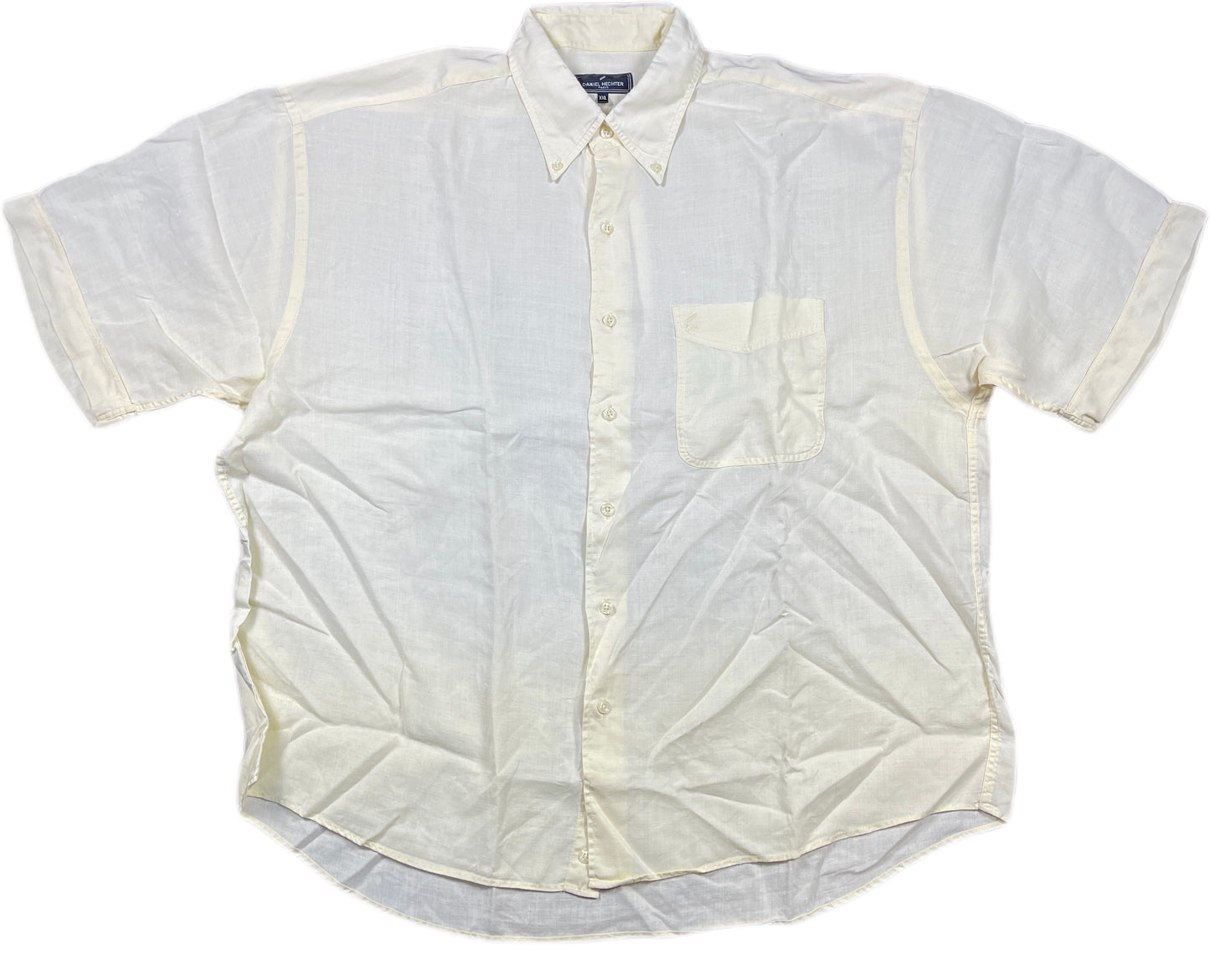 Vintage Daniel Hechter Shortsleeve Shirt Yellow Linen XXL