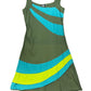 Y2k Pirata Sleeveless Dress Khaki Blue - M