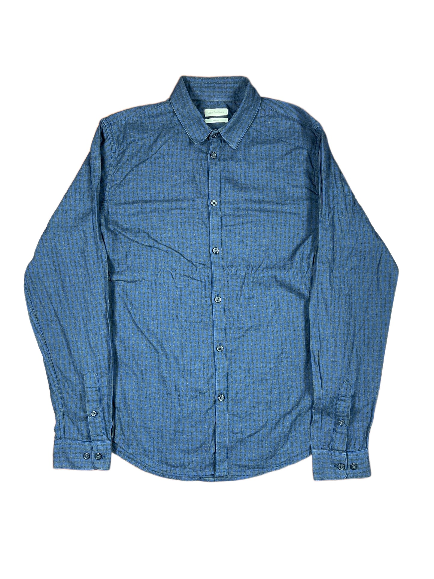 Calvin Klein Jeans Long Sleeve Shirt Checkered Navy - M