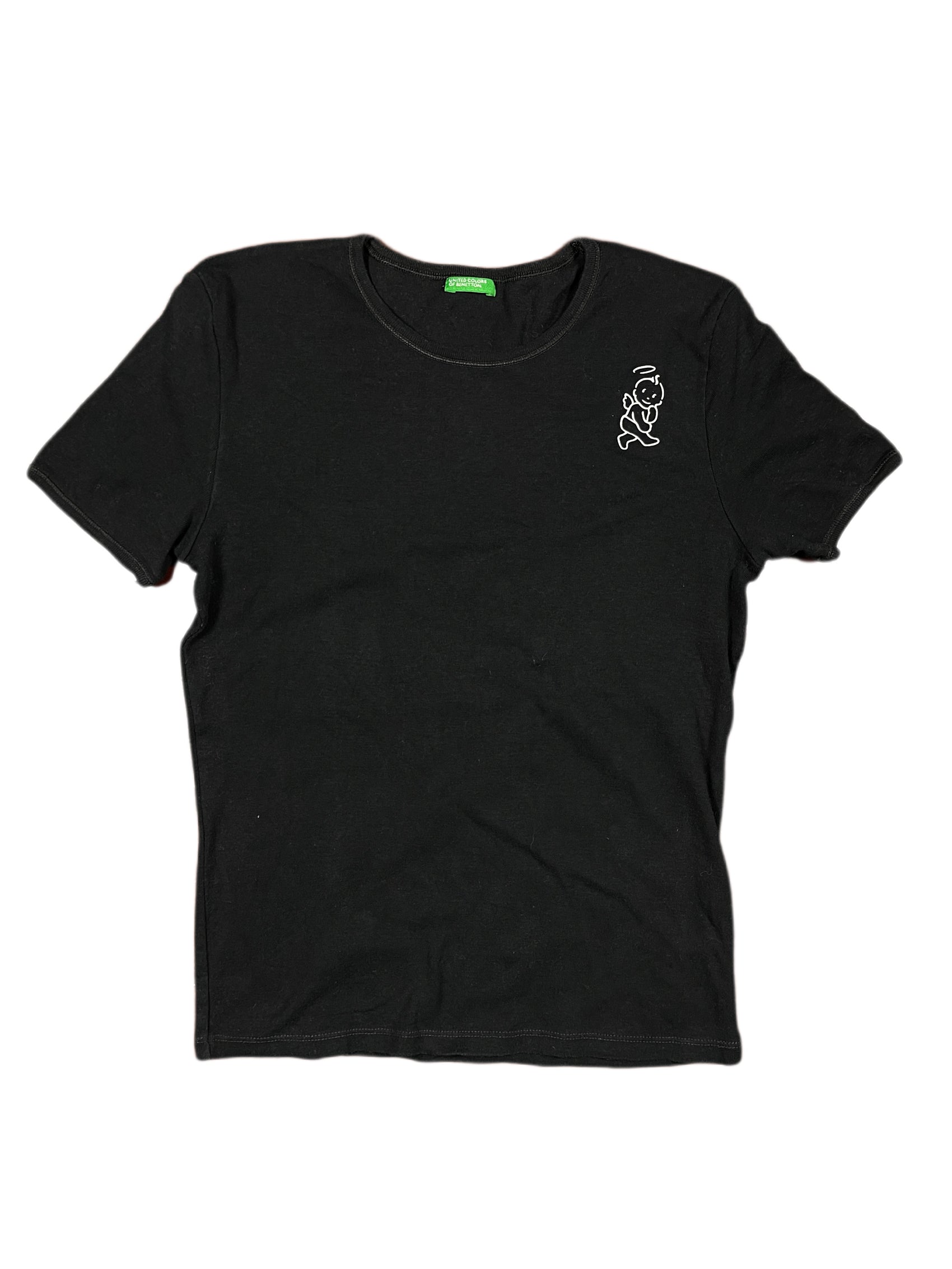 Y2k Benetton Short Sleeve Top Black - M